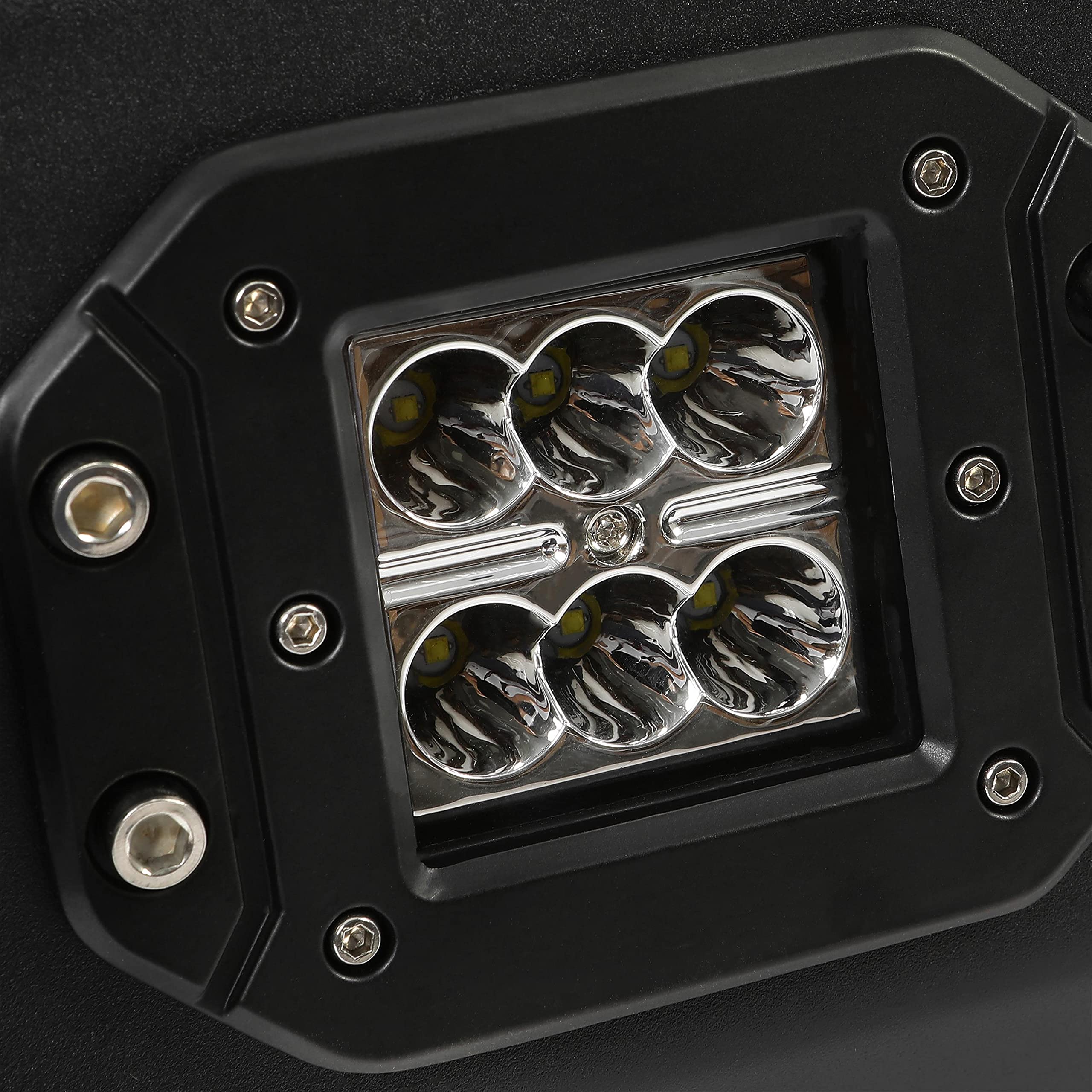 HECASA Heavy Duty Front Winch Bumper with 2x 18W LED Lights for 2010-2021 Polaris Ranger 400/500/570/800 Models - Full & Mid Size UTV Accessories with Hardware & Installation Guide | Perfect for Off-Roading, Hunting & Farm Work