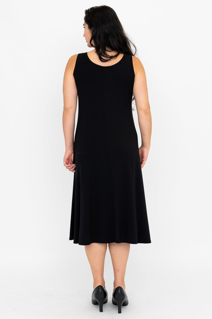 Becca Dress - Soft Bamboo Fabric Women's Black Dress for Casual Wear, Office & Date Night