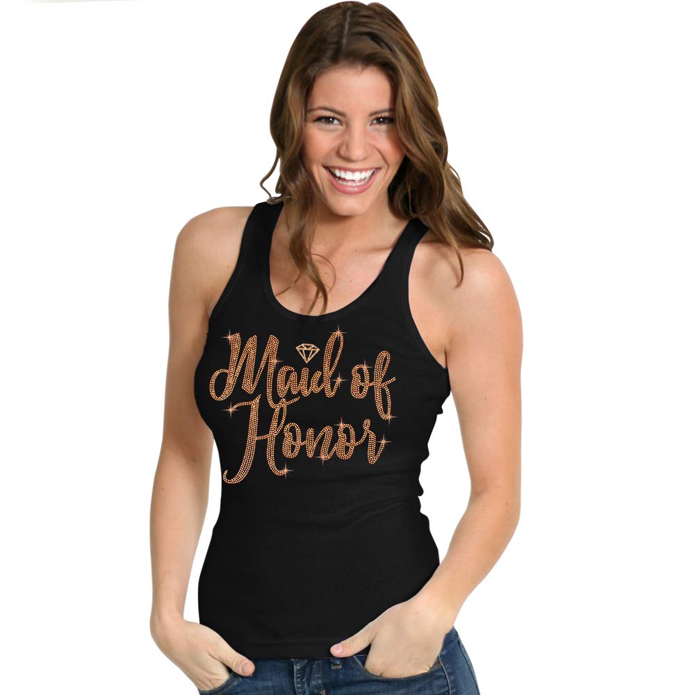 Sparkly Rhinestone Sash Tops for Brides & Bridal Party - Bride, Bridesmaid, Maid of Honor & Bachelorette Crew Tanks | Perfect for Wedding Showers, Bachelorette Parties & Bridal Events