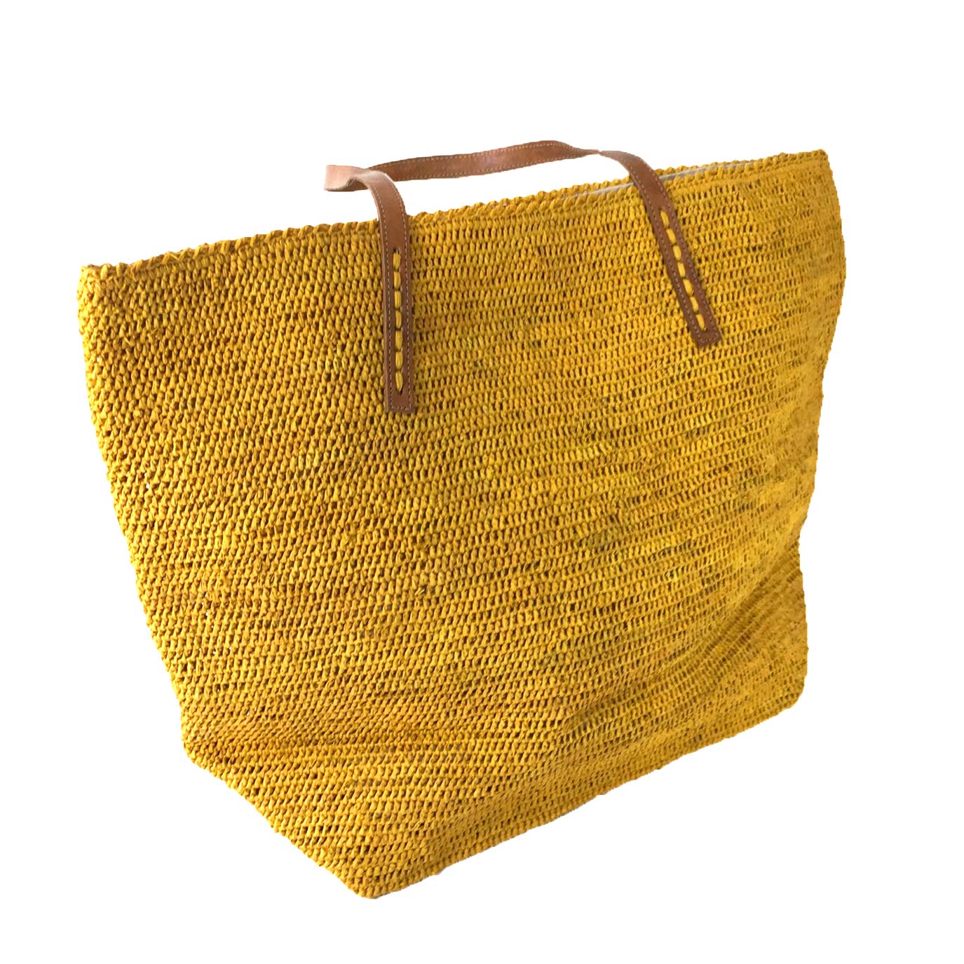 Portland Crocheted Raffia Tote Bag - Handmade Sunflower Design Beach Bag for Women, Perfect for Summer Outings, Picnics, and Shopping