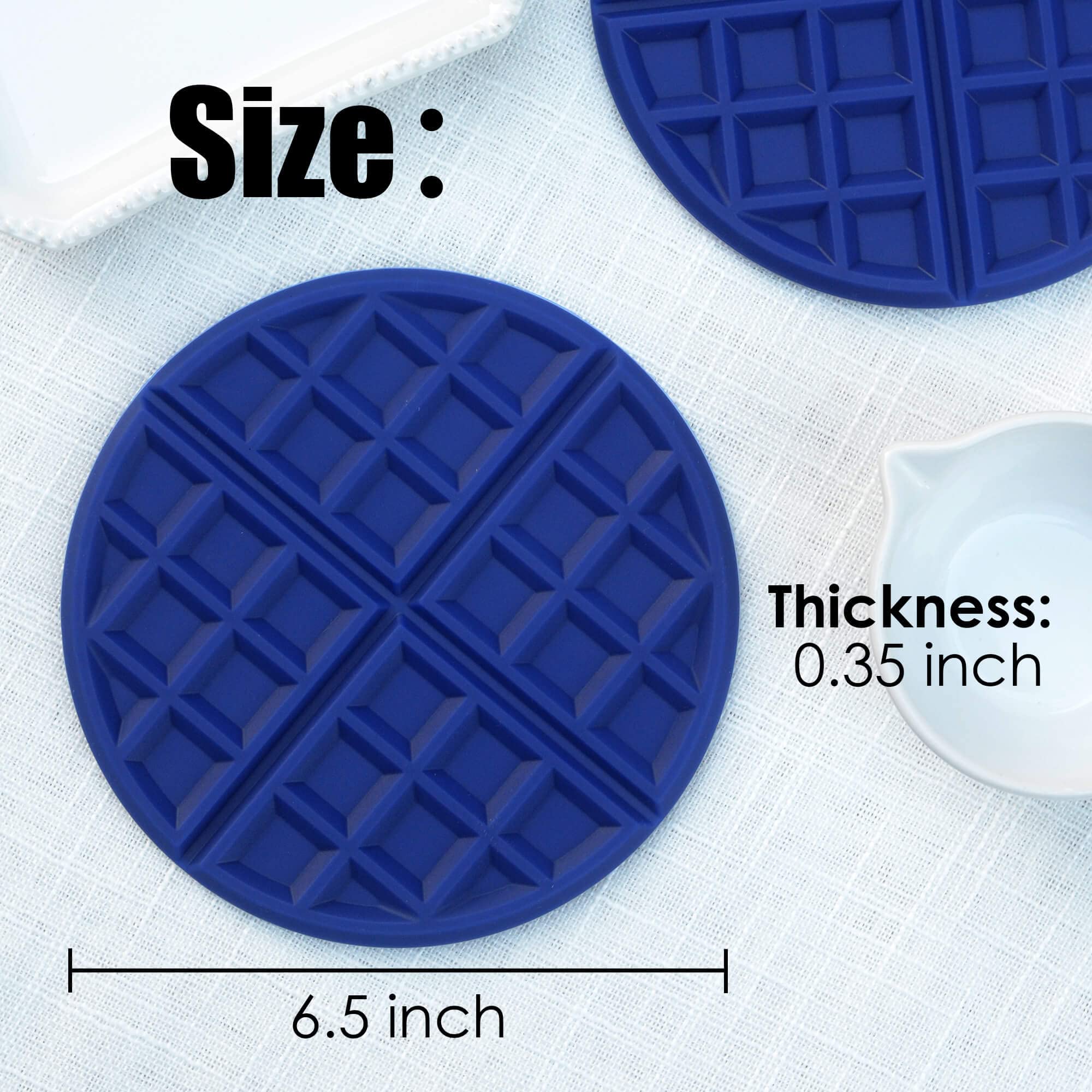 Non-Slip Silicone Kitchen Trivets Set of 3 - Heat Resistant Pot Holders, Waffle Design Hot Pads for Countertops, Stovetop & Dining Table Protection (Yellow) - Perfect for Cooking, Serving & Home Decor