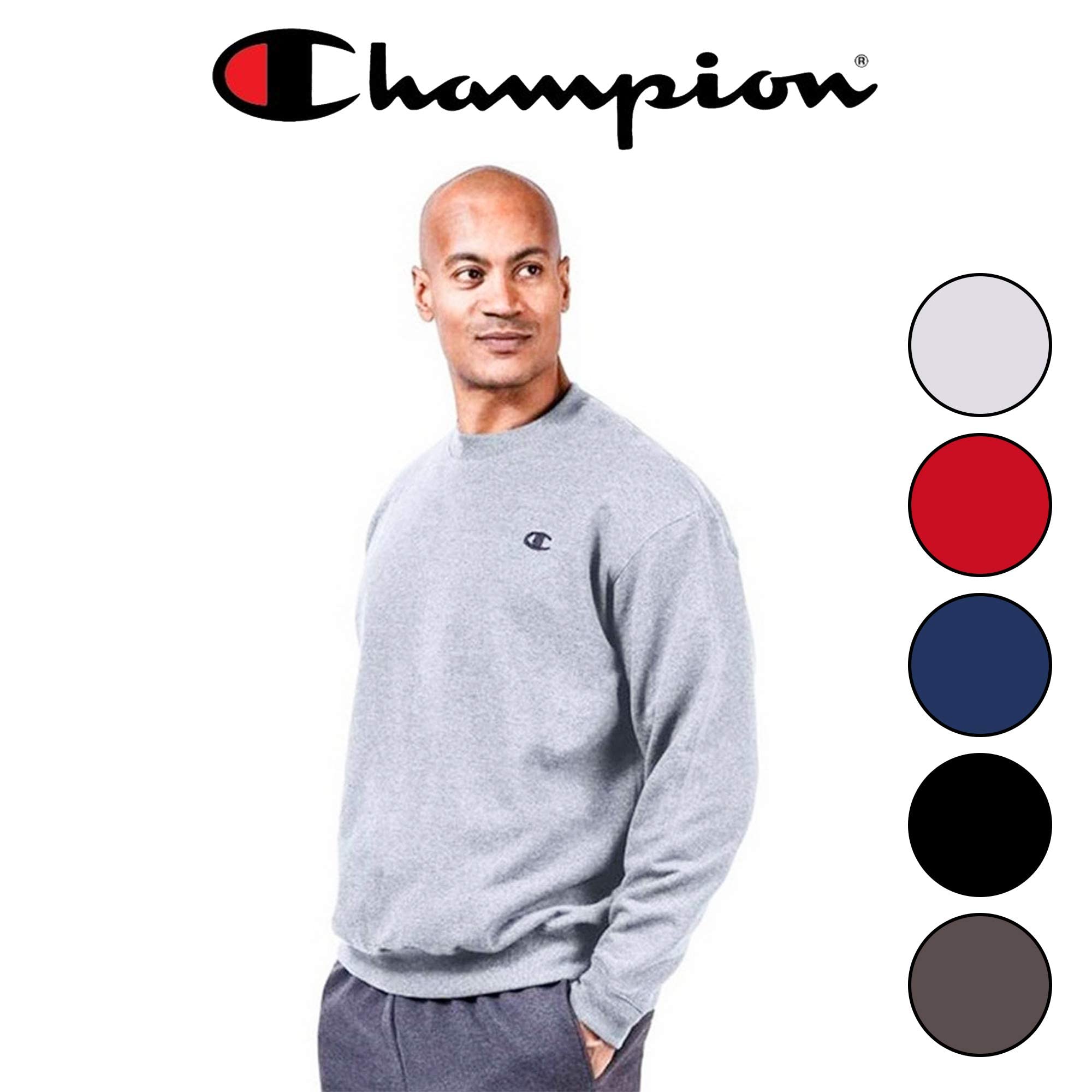 Champion Big and Tall Men's Crewneck Sweatshirt - Comfortable Oversized Pullover Hoodie for Casual Wear, Gym & Lounge