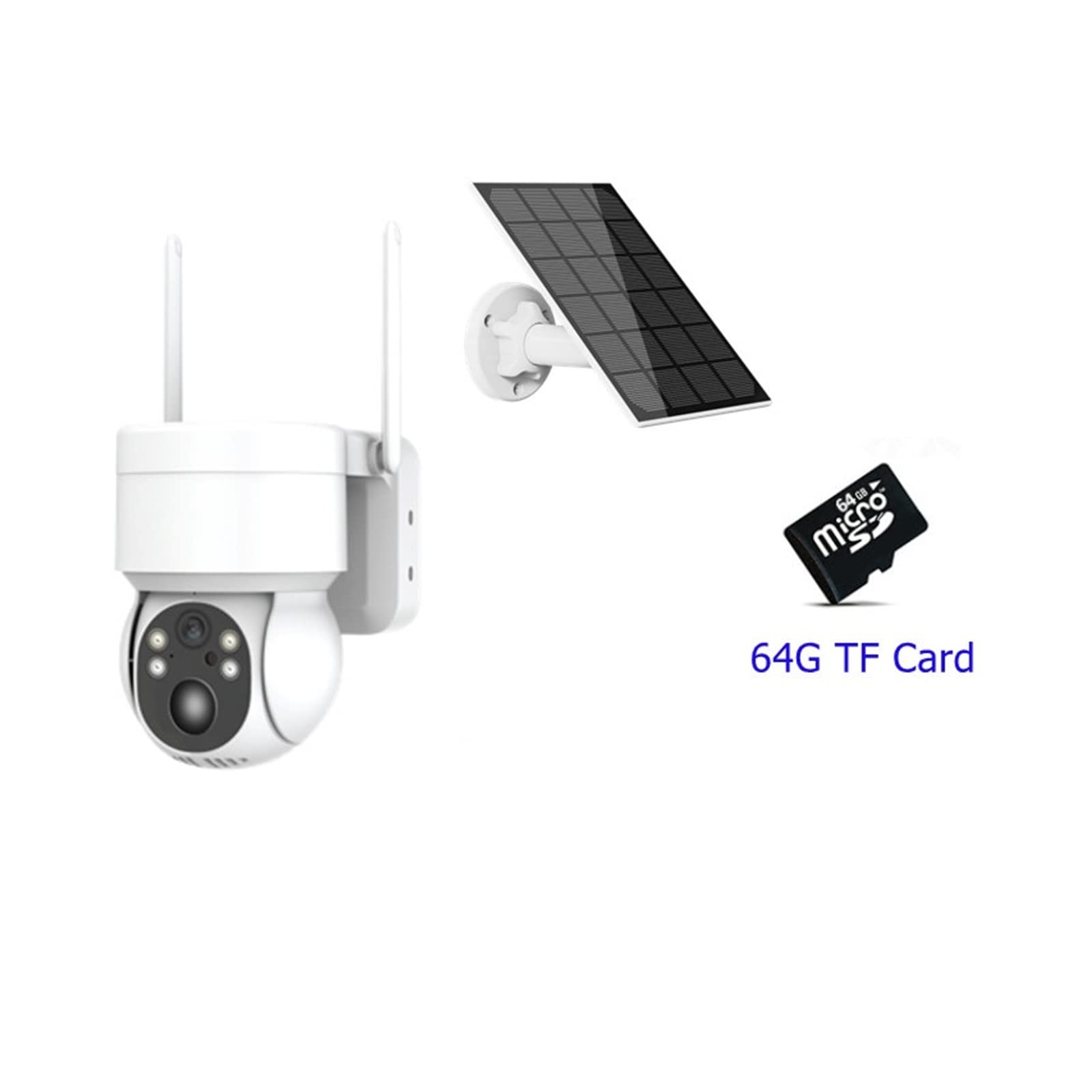 SilteD 4MP Solar Security Camera Outdoor - Wireless PTZ WiFi CCTV with Rechargeable Battery & 64GB Card | Weatherproof Night Vision for Home, Yard, Garage Surveillance