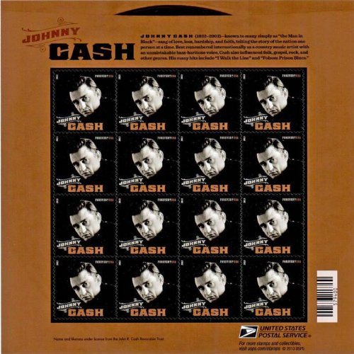 Johnny Cash 16 Forever Stamps Scott 4789 - Perfect for Collectors & Gifts