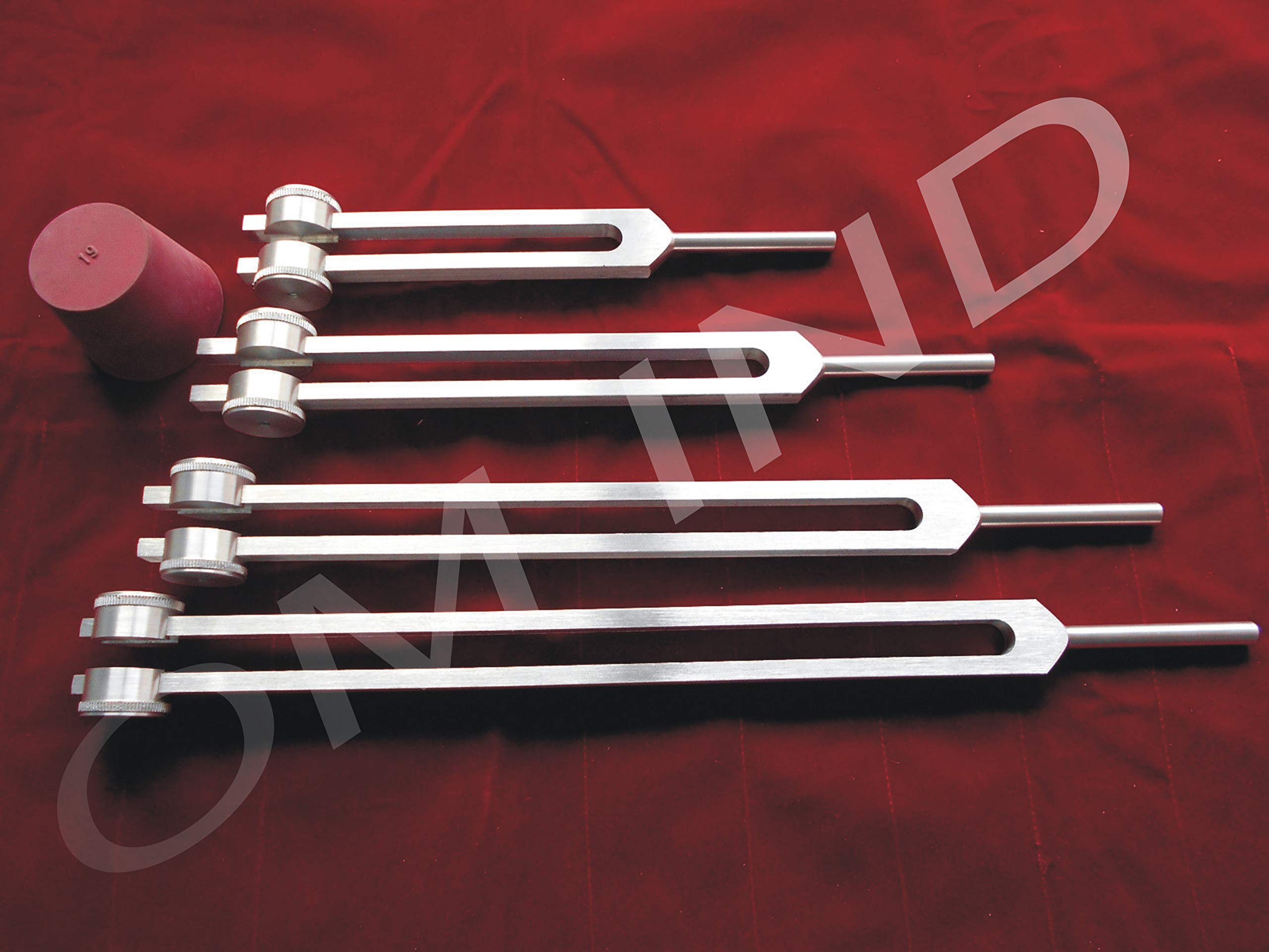 Professional Otto Tuners Weighted 4-Piece Tuning Fork Set (32Hz, 48Hz, 64Hz, 128Hz) with Reflex Hammer & Carry Case - Perfect for Sound Therapy, Music Tuning, and Medical Diagnostics