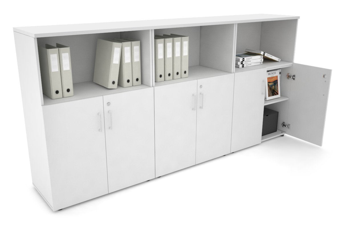 Medium Storage Cabinet with Small Doors - 2400W x 1170H x 450D - Perfect for Uniform Storage in Offices, Schools, and Retail Spaces