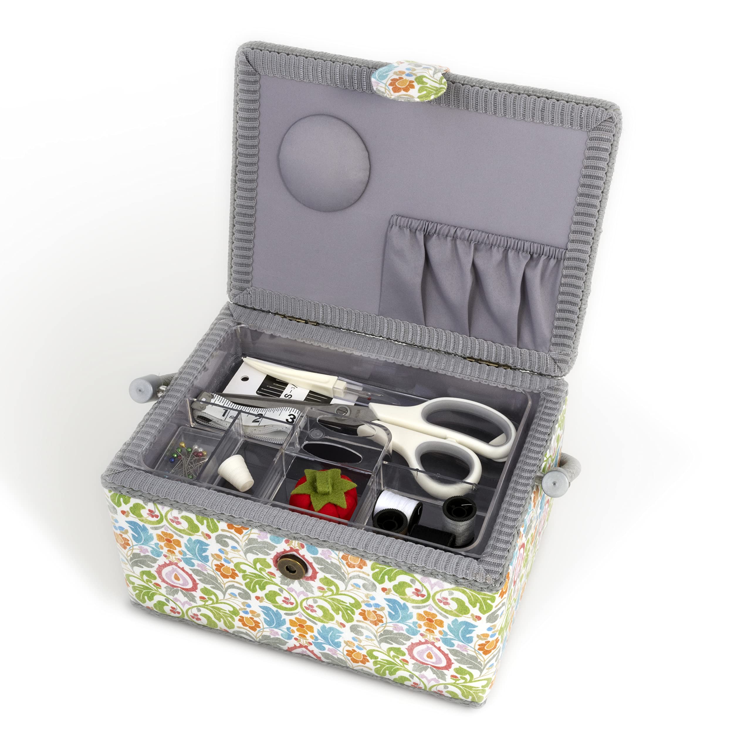 Dritz Multicolor Sewing Basket & Essentials Kit Organizer - Perfect for DIY Crafting, Quilting, and Home Sewing Projects