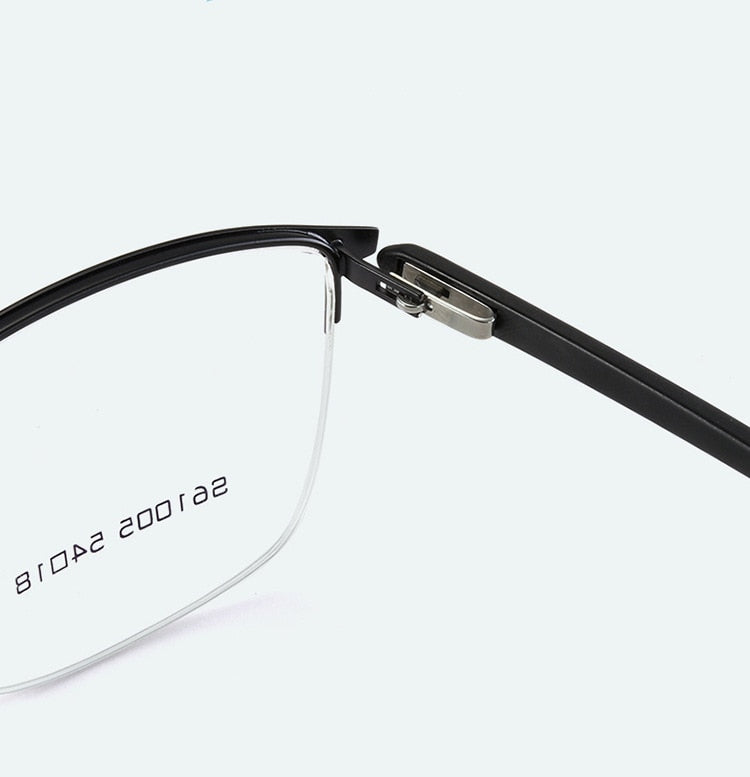 Bclear Men's Full Rim Titanium Alloy Square Eyeglasses Frame 61005 - Lightweight Durable Glasses for Work, Reading & Fashion