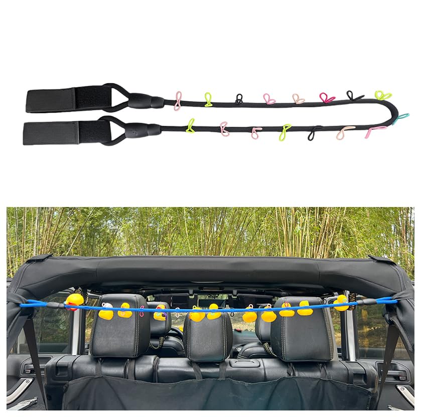 Paracord Duck Holder for Jeep Wrangler YJ TJ JK JL & Gladiator JT - Rubber Ducks Mount & Organizer (Black) - Perfect for Off-Road Adventures & Jeep Enthusiasts