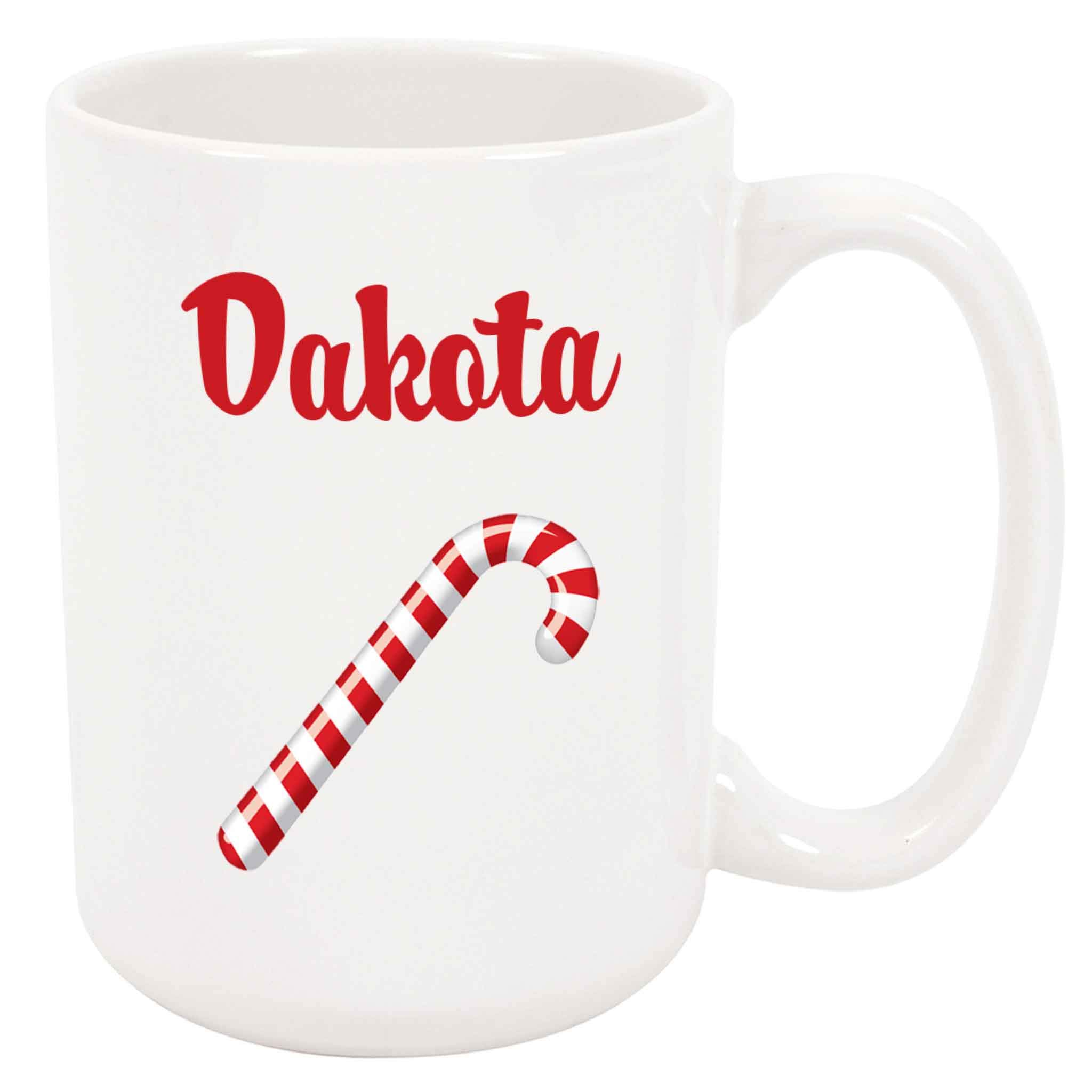 Dakota Candy Cane Christmas Coffee Mug - 12oz Ceramic Holiday Cup for Hot Cocoa, Tea & Coffee - Perfect for Xmas Gifts, Office Party & Cozy Winter Mornings