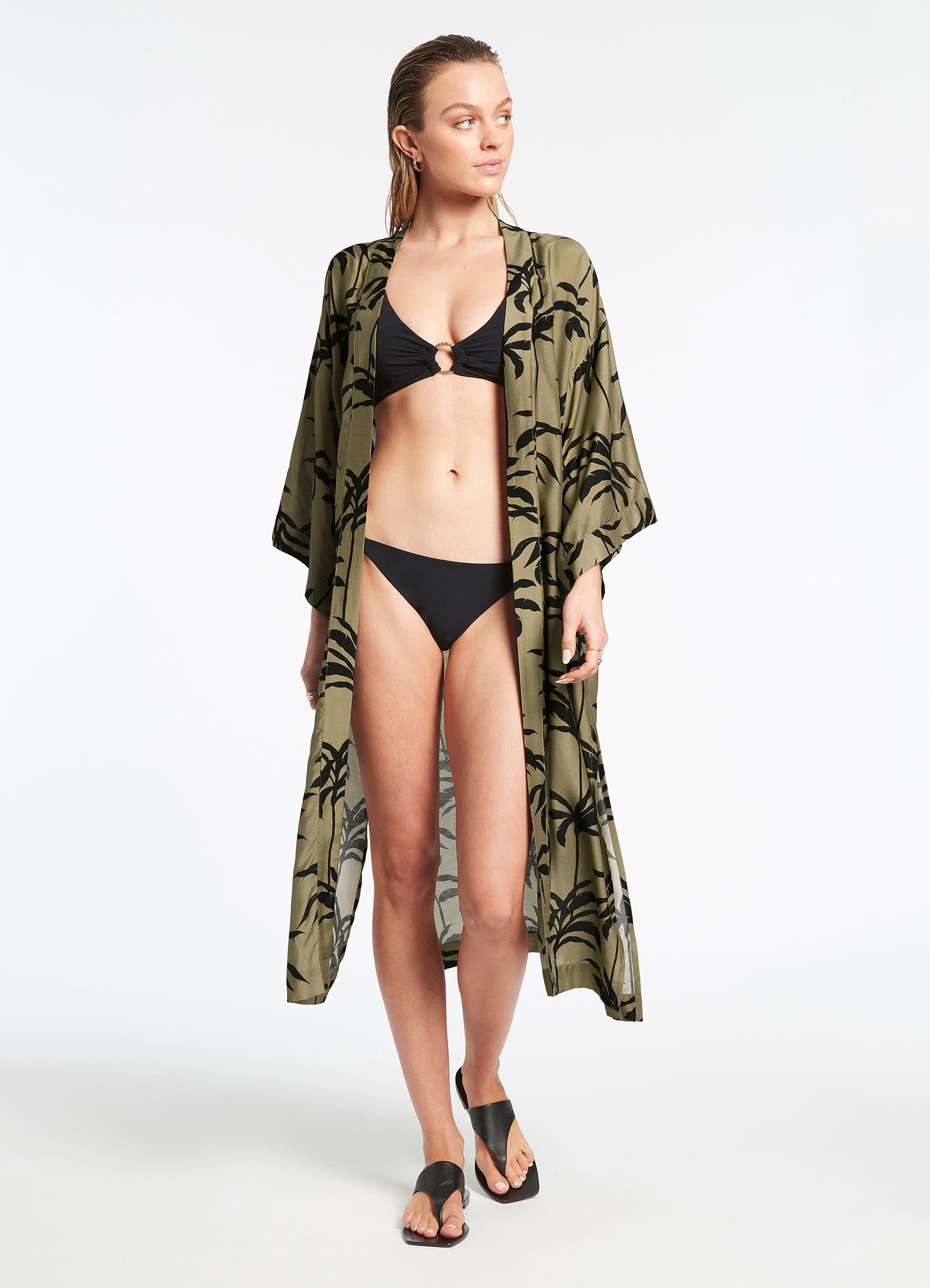 Premium Olive Green Beach Robe for Women - Soft & Lightweight Cover Up - Perfect for Poolside, Spa, and Vacation Wear