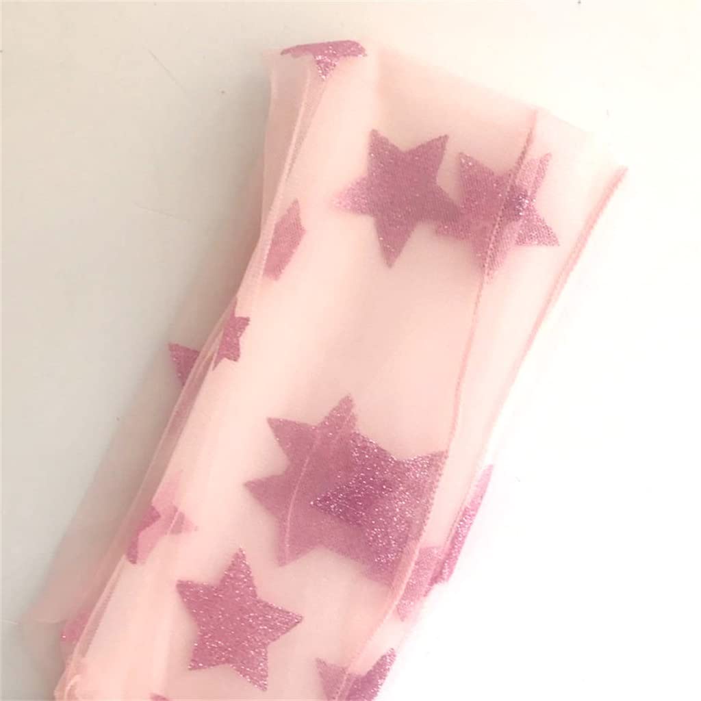 3 Pairs Women's Fashion Star Transparent Glitter Socks - Funny Harajuku Ankle Socks for Girls, Hipster Style (Pink, One Size) - Perfect for Parties, Cosplay & Daily Wear