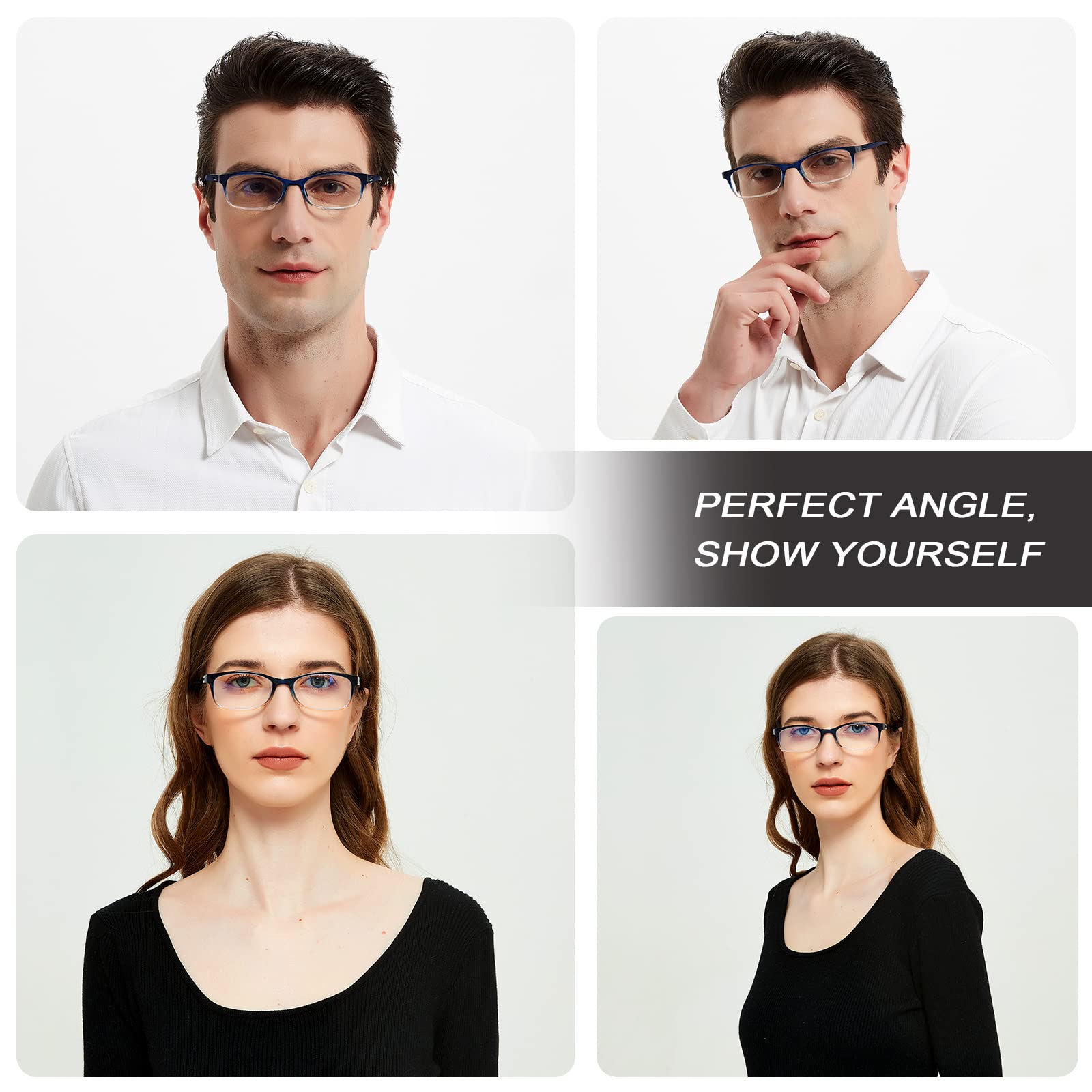 2 Pack Blue Light Blocking Reading Glasses for Women & Men - Lightweight TR90 Frame, Anti-Glare, UV Protection, Reduce Eye Strain - Perfect for Computer Work, Reading & Gaming