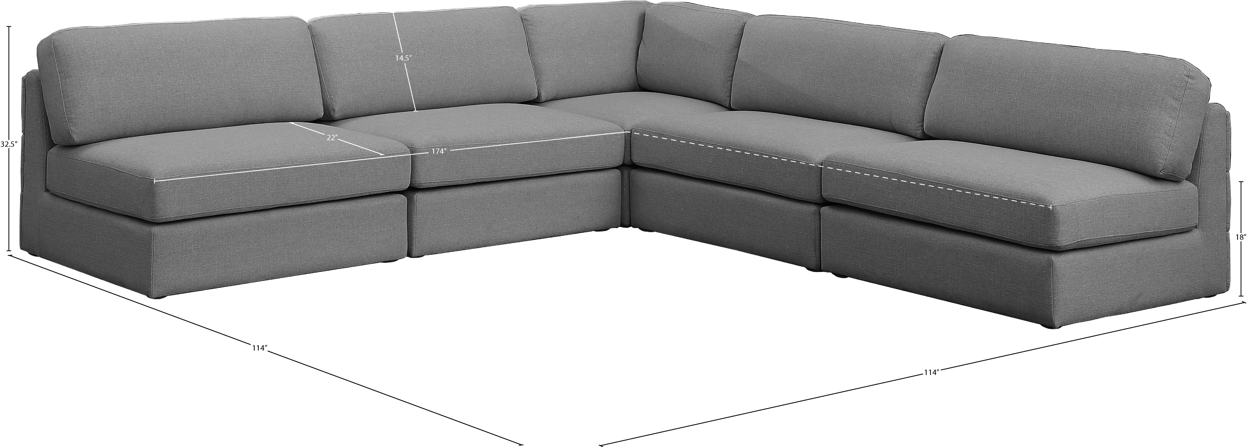Beckham Durable Linen Textured Fabric Modular Sectional Sofa - Modern L-Shaped Couch for Living Room, Family Room & Home Theater Comfortable Seating