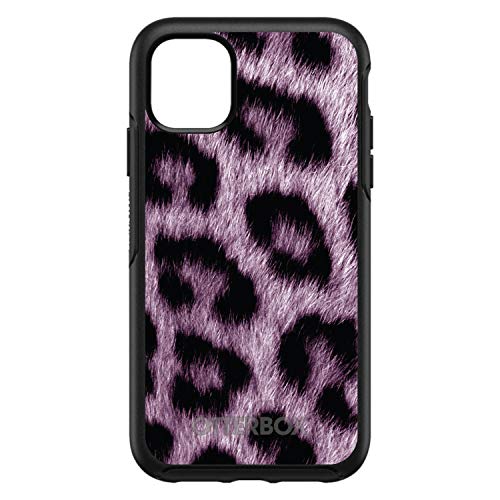 Purple Black Leopard Fur Skin Print On Black Case