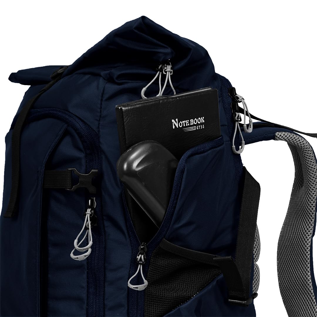 Torch Men's 45L Expandable Travel Backpack - Carry On Airplane Approved Backpack Fits 17 Inch Laptop with Rain Cover - Fujisawa Navy | Perfect for Business Trips, Weekend Getaways & Outdoor Adventures