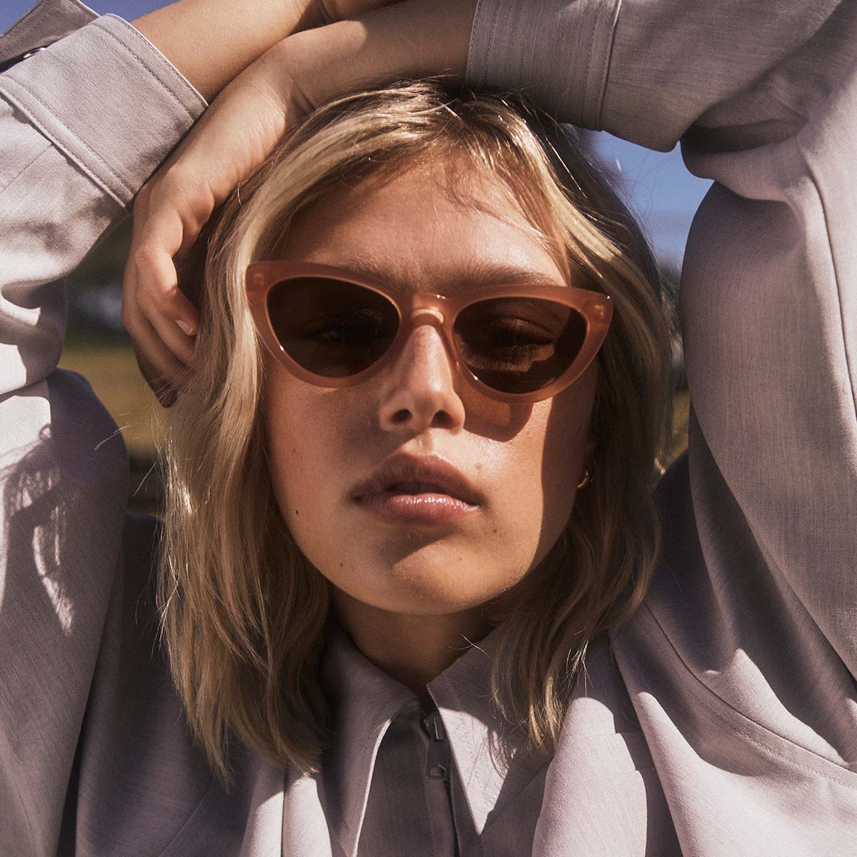 Villain Sunglasses for Women - Stylish Rose Gold Frame UV Protection - Perfect for Outdoor Activities, Beach, and Fashion