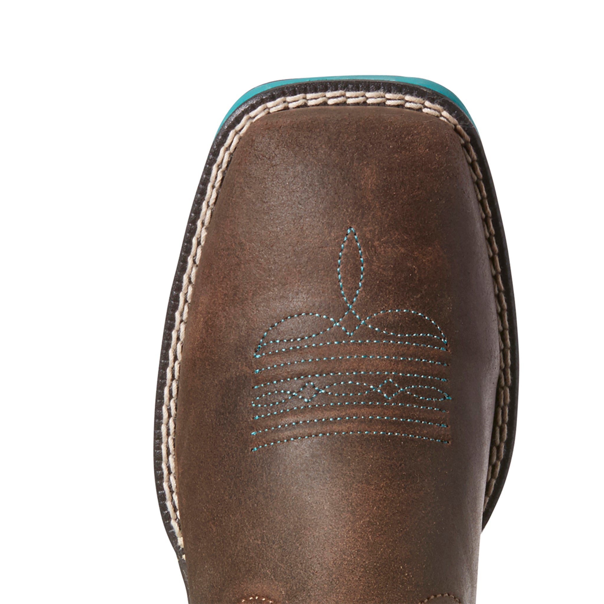 Ariat Women's Brown & Turquoise Anthem Western Cowboy Boots - Square Toe for Comfort & Style - Perfect for Rodeo, Country Dancing & Western Fashion