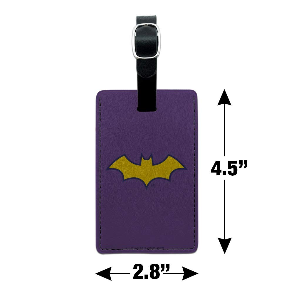 Batman & Batgirl Logo Rectangle Leather Luggage Tag - Durable Suitcase ID Tag for Travel Bags - Perfect for Carry-Ons, Backpacks & Suitcase Identification