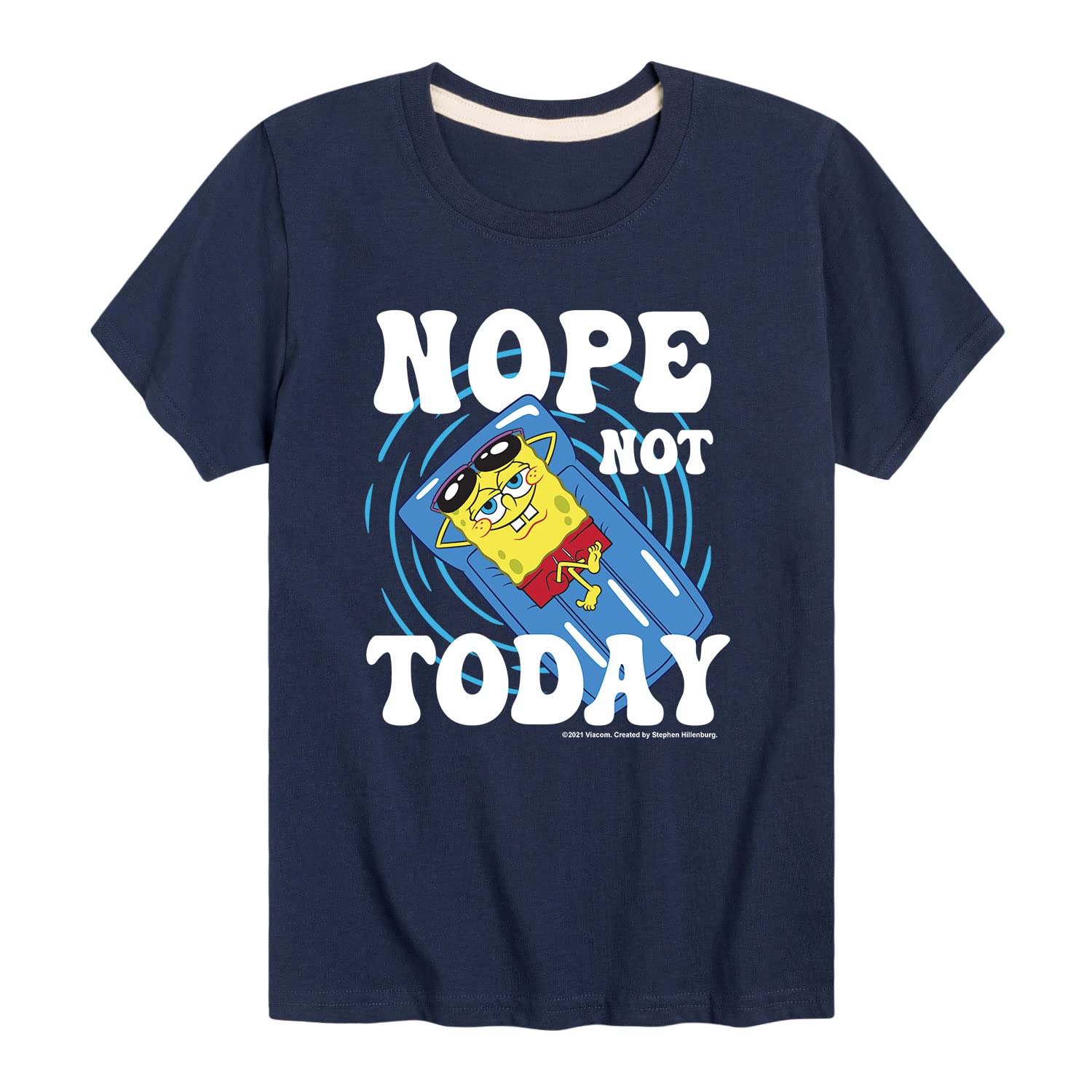 Spongebob Squarepants 'Nope Not Today' Kids T-Shirt - Funny Cartoon Graphic Tee for Toddlers & Youth - Soft Cotton Short Sleeve Shirt for Playdates, School & Everyday Wear