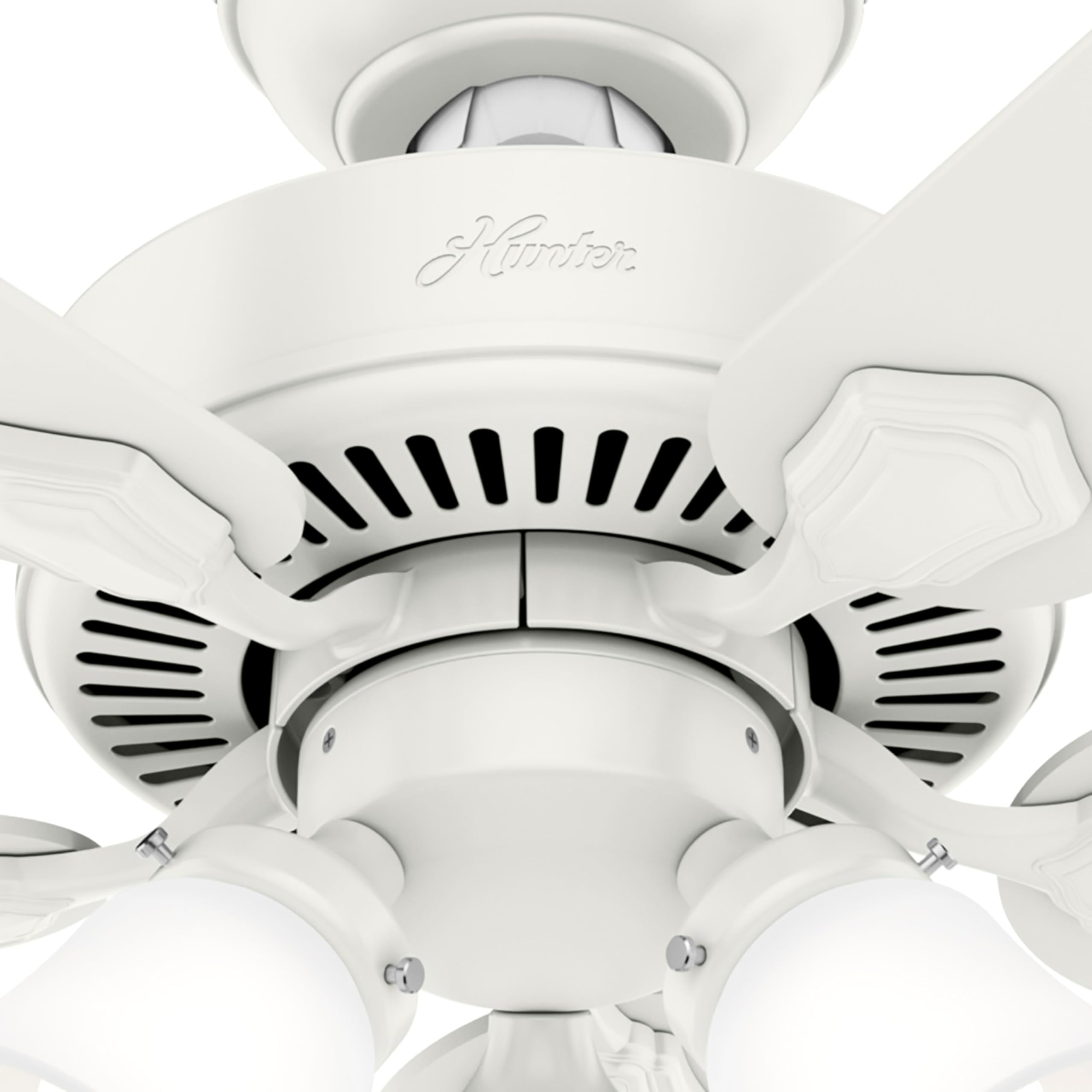 Hunter 50885 Swanson 44-Inch Fresh White Ceiling Fan with Light - Perfect for Living Room, Bedroom, and Indoor Spaces