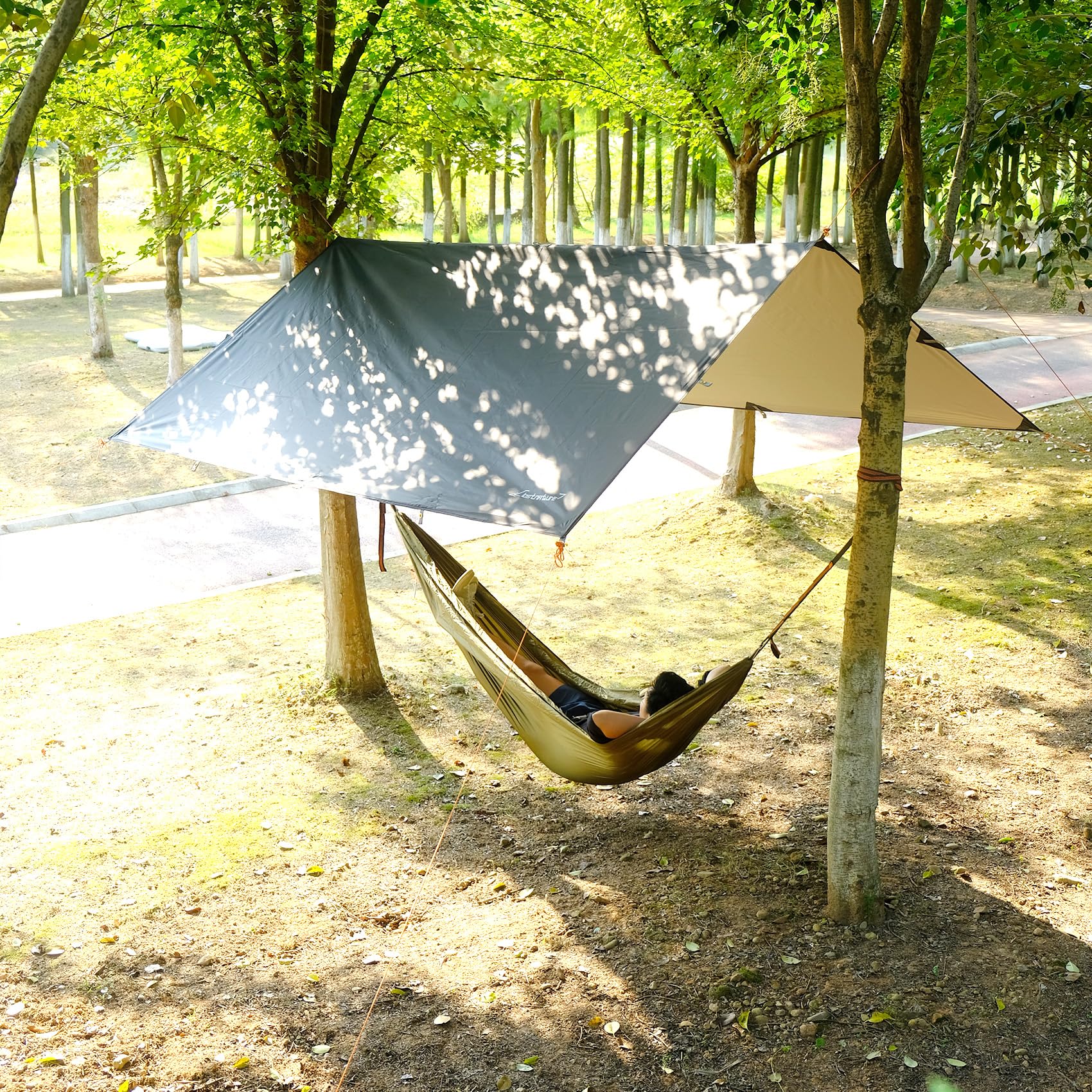 Clostnature Waterproof Camping Tarp - Ultralight Hammock Rain Fly & Heavy Duty Tent Shelter for Backpacking, Hiking | Lightweight Outdoor Gear for Rain Protection, Picnics & Emergency Survival