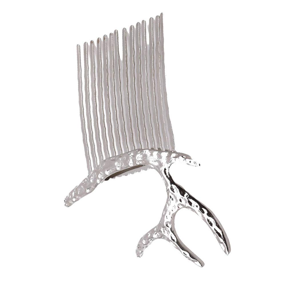 Elegant Deer Antler Hair Comb & Hair Clips Set - Silver Hair Accessories for Women, Bridal Tiara & Barrettes for Wedding, Party, Prom Styling