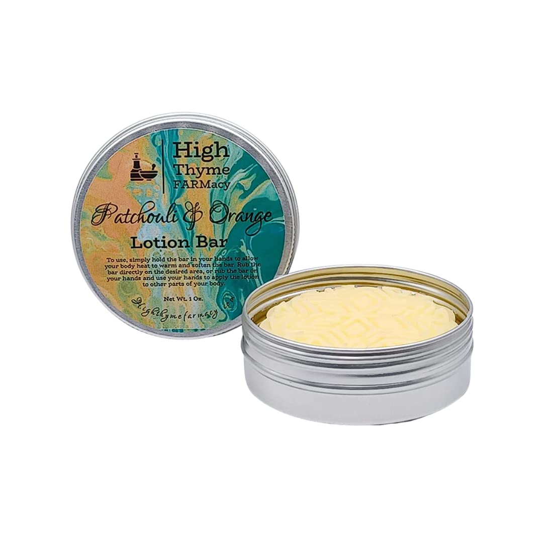 All-Natural Patchouli & Orange Lotion Bar for Dry Skin - Moisturizing Beeswax Travel Lotion Bar - Eco-Friendly Waterless Massage Bar for Hands, Body & Travel - Perfect for Gym, Office & On-The-Go Hydration