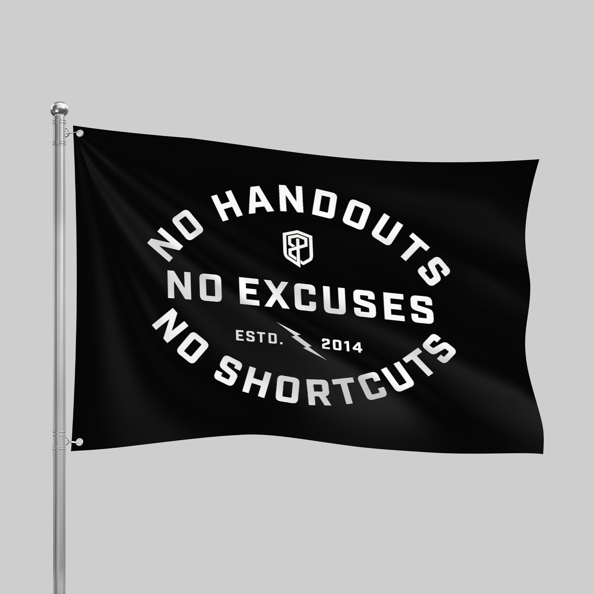 Born Primitive No Excuses Gym Flag - Motivational Workout Banner for Home Gym, CrossFit & Fitness Studio Decor - Perfect for Wall Hanging and Strength Training Inspiration