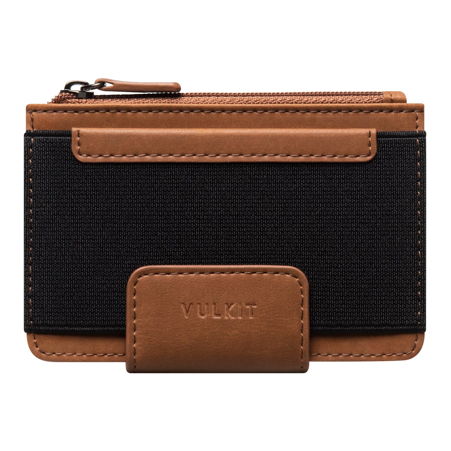 VW110 Slim Bifold Wallet with Zipper Pocket & Elastic Slot - Compact Palm-Sized Men's Wallet for Cash, Cards & Coins - Perfect for Everyday Carry, Travel & Minimalist Lifestyle