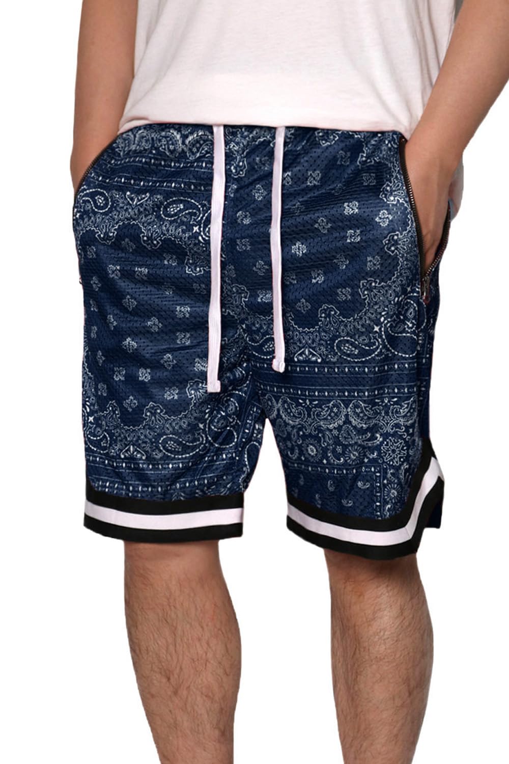 **Men's Quick Dry Basketball Shorts with Pockets - Breathable Mesh Athletic Shorts for Running, Gym & Casual Wear**