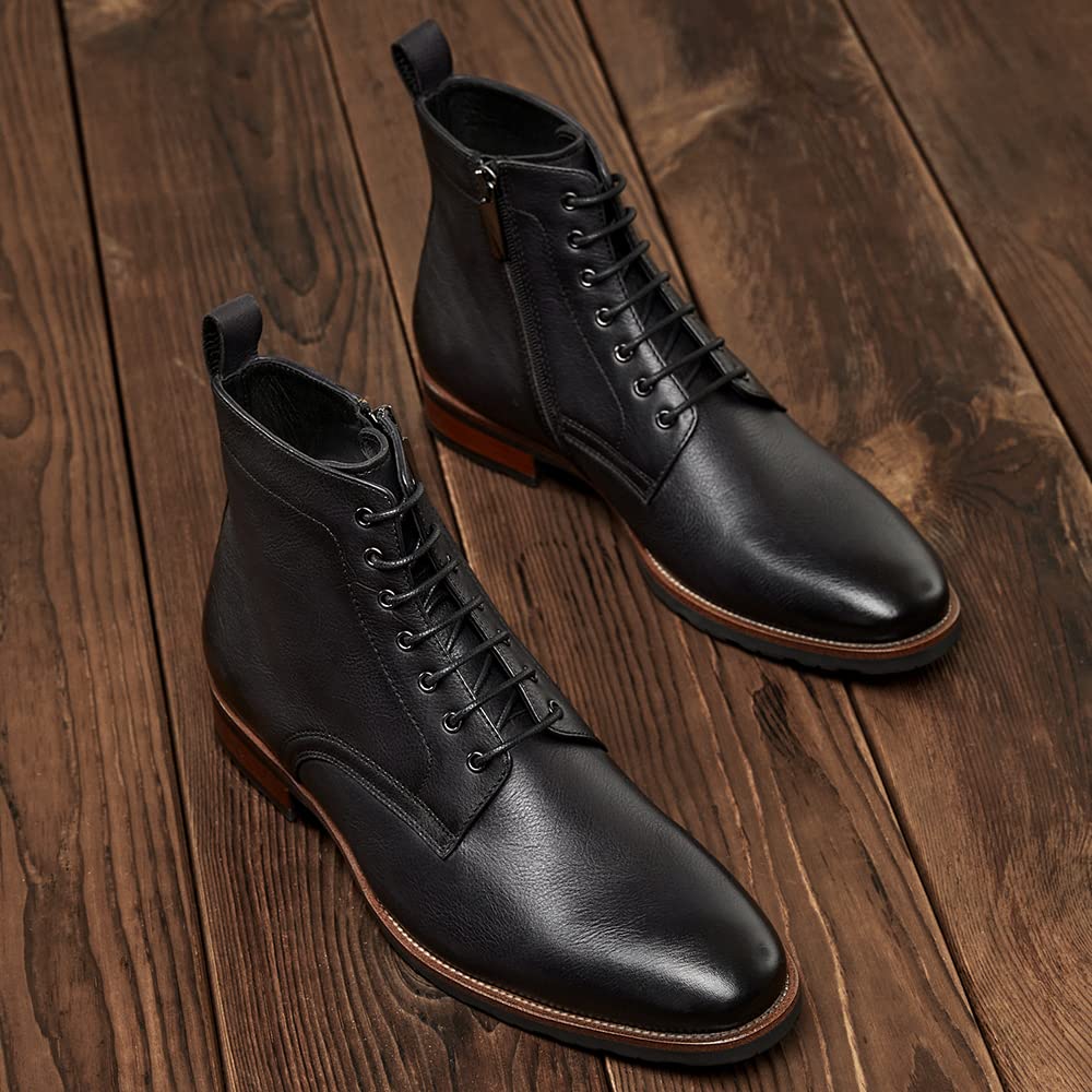 Dockorio Men's Chukka Dress Boots - Classic Oxford Style Leather Boots for Business Casual & Formal Wear | Comfortable & Stylish Footwear for Office, Parties & Special Occasions