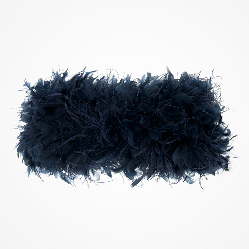 Elegant Navy Ostrich Feather Bridal Stole - Perfect for Weddings, Prom, and Formal Events