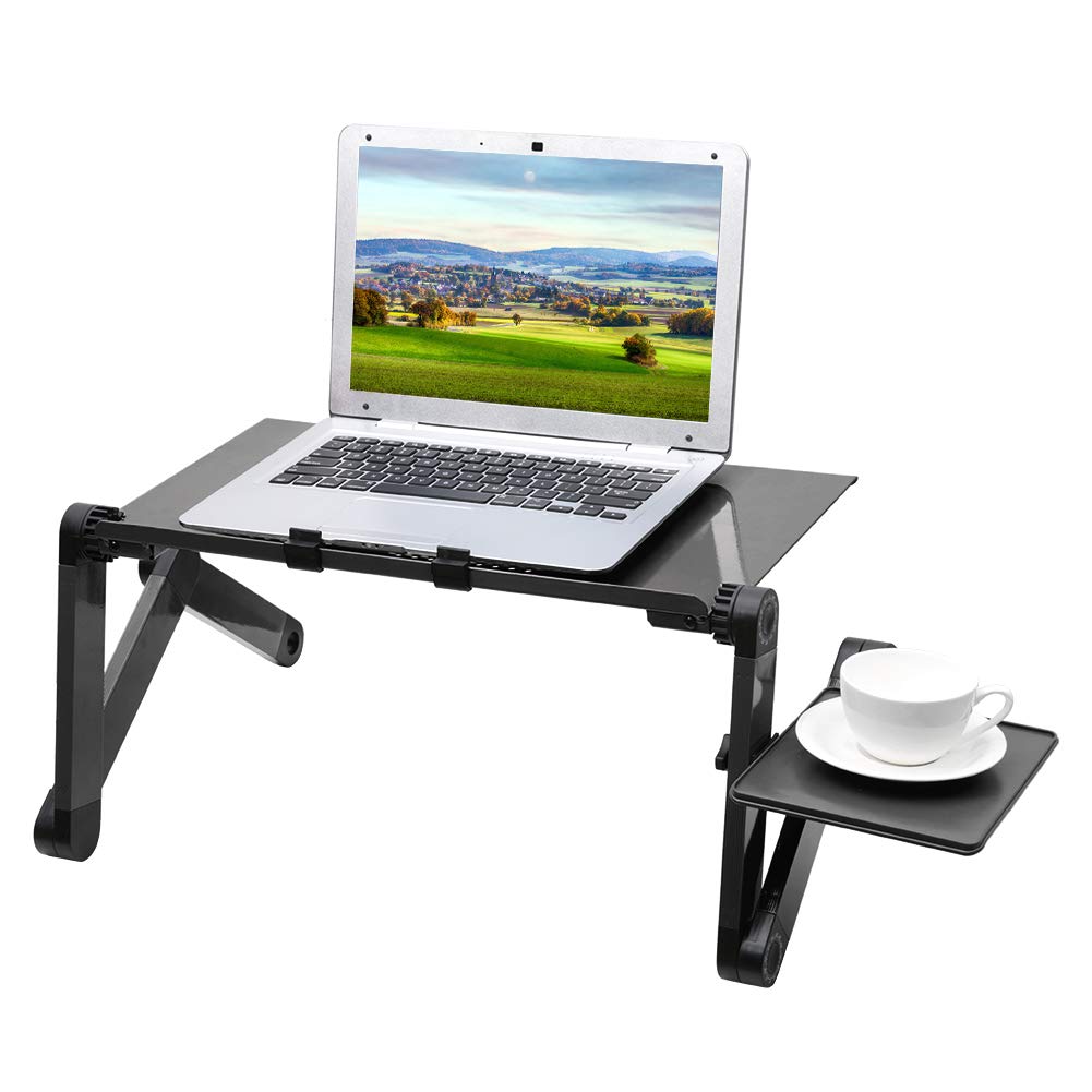 Dilwe Bewinner 360° Folding Adjustable Laptop Desk Stand - Portable Notebook Table for Indoor & Outdoor Use, Perfect for Bed, Lap, Sofa, and Office Workspaces (Black)