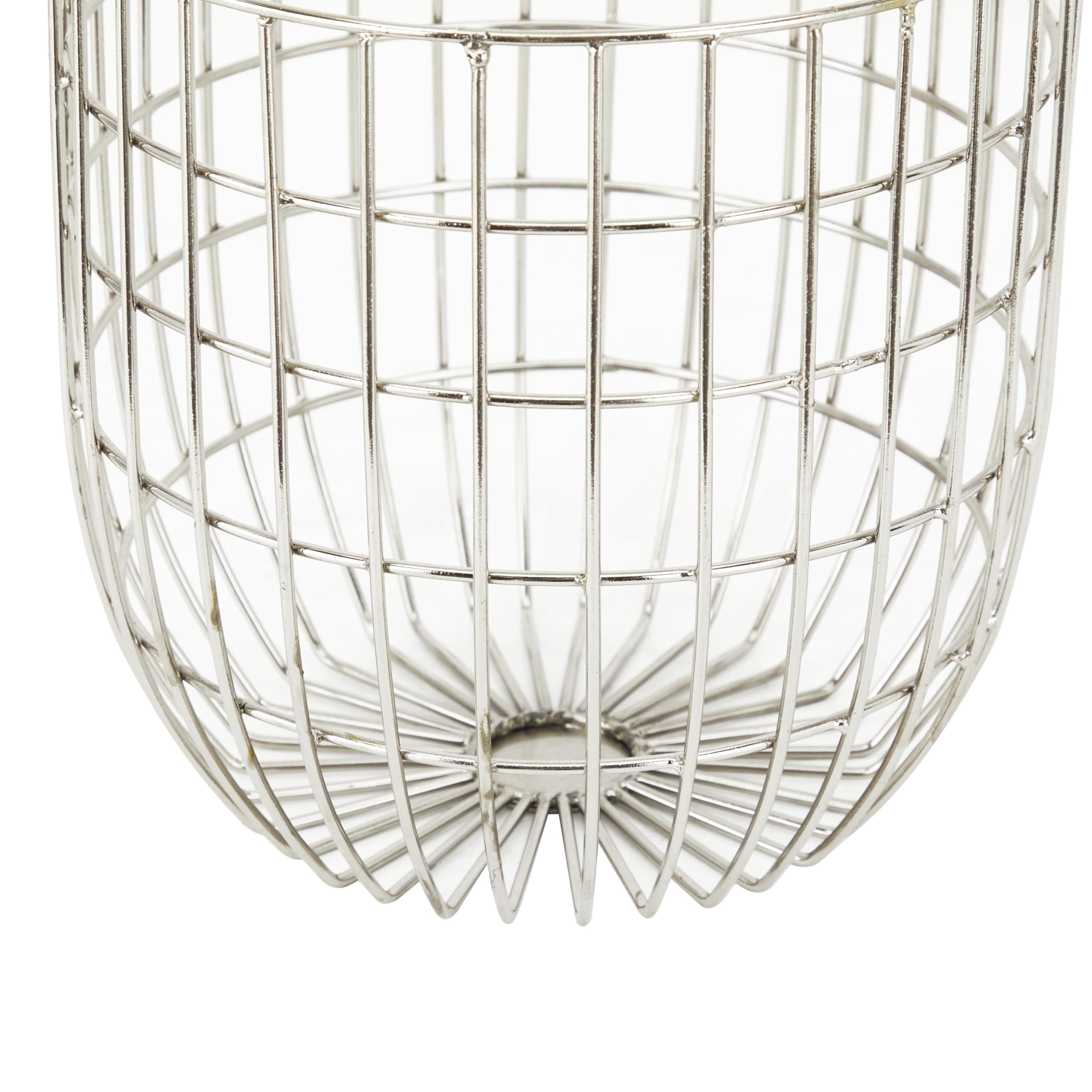 Deco 79 Metal Storage Basket Organizer Set of 2 - Open Grid Design with Arched Handles, 17