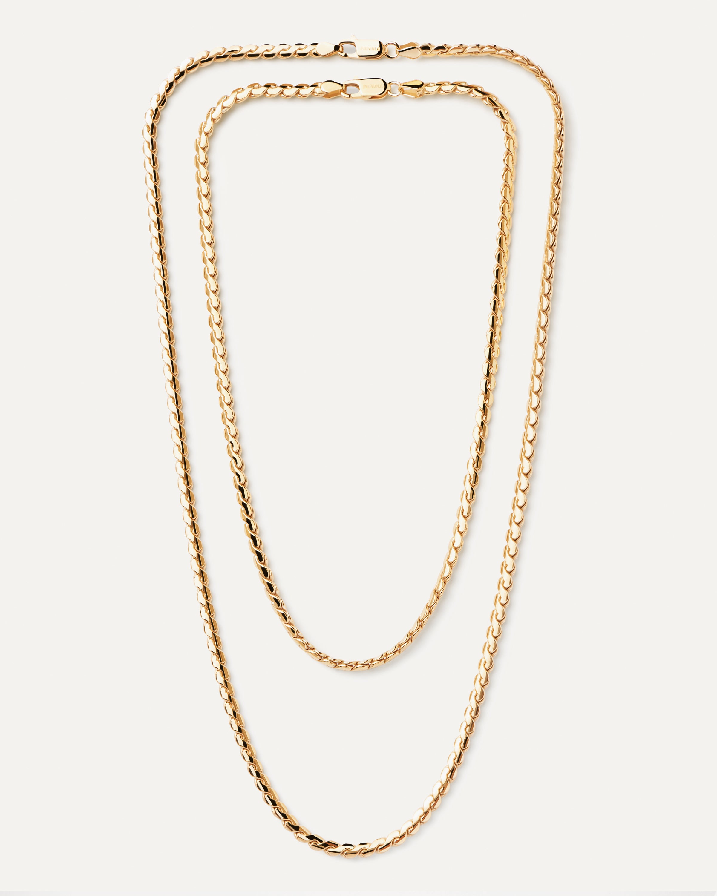 Stylish Large Serpentine Chain Necklace for Women - Trendy Gold Layered Statement Jewelry - Perfect for Parties, Date Nights & Office Wear