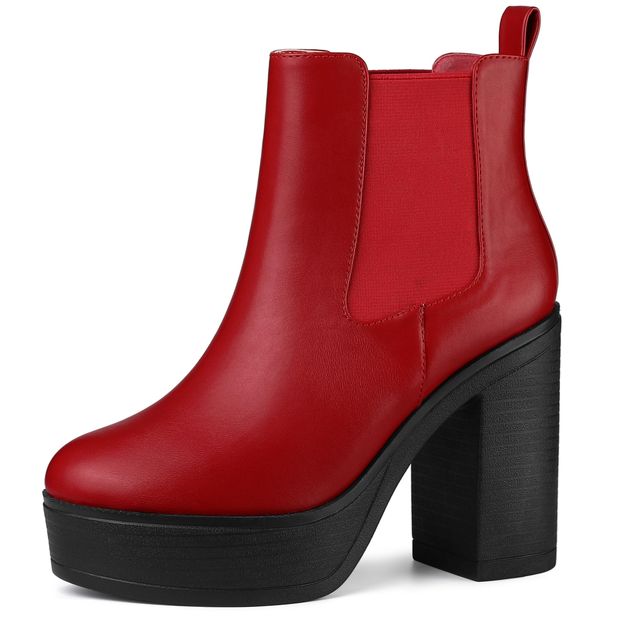 Allegra K Women's Chunky Heel Chelsea Ankle Boots - Stylish Platform Booties for Fall & Winter | Perfect for Office, Party & Night Out