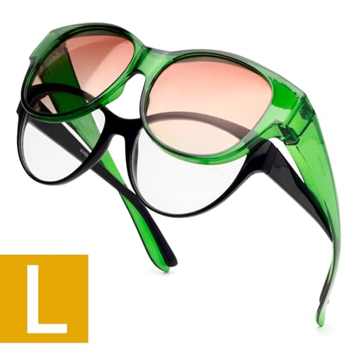 L Transparent Green / Gradient Pink