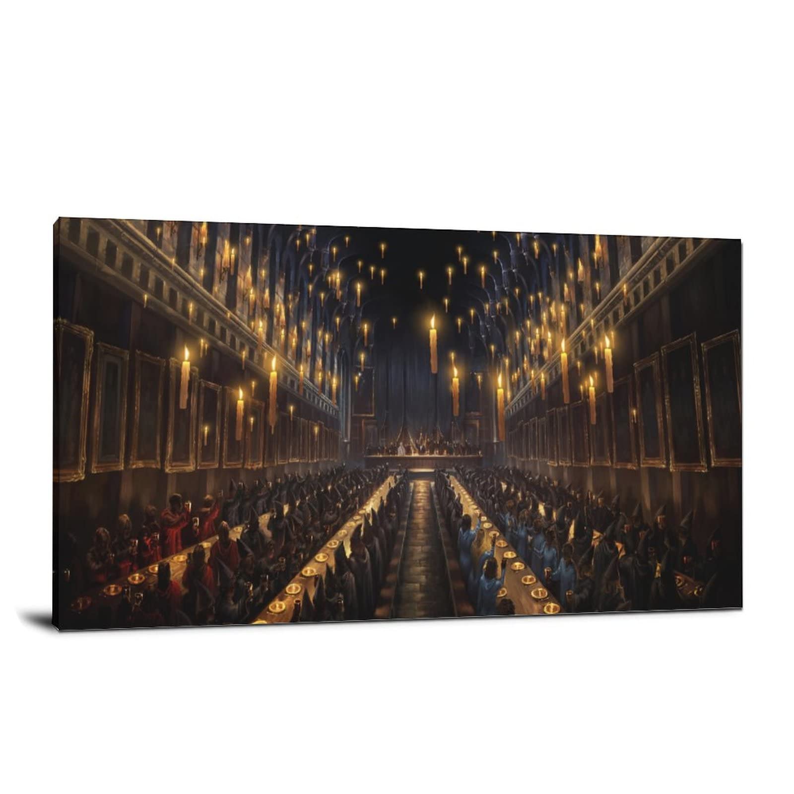 GGV The Leaving Feast Magic Dining Hall Lunch Candles Canvas Art Poster - Modern Family Bedroom Wall Decor Picture Print 24x46 inches (60x116cm) - Perfect for Harry Potter Themed Rooms, Living Room Decor & Gift Ideas