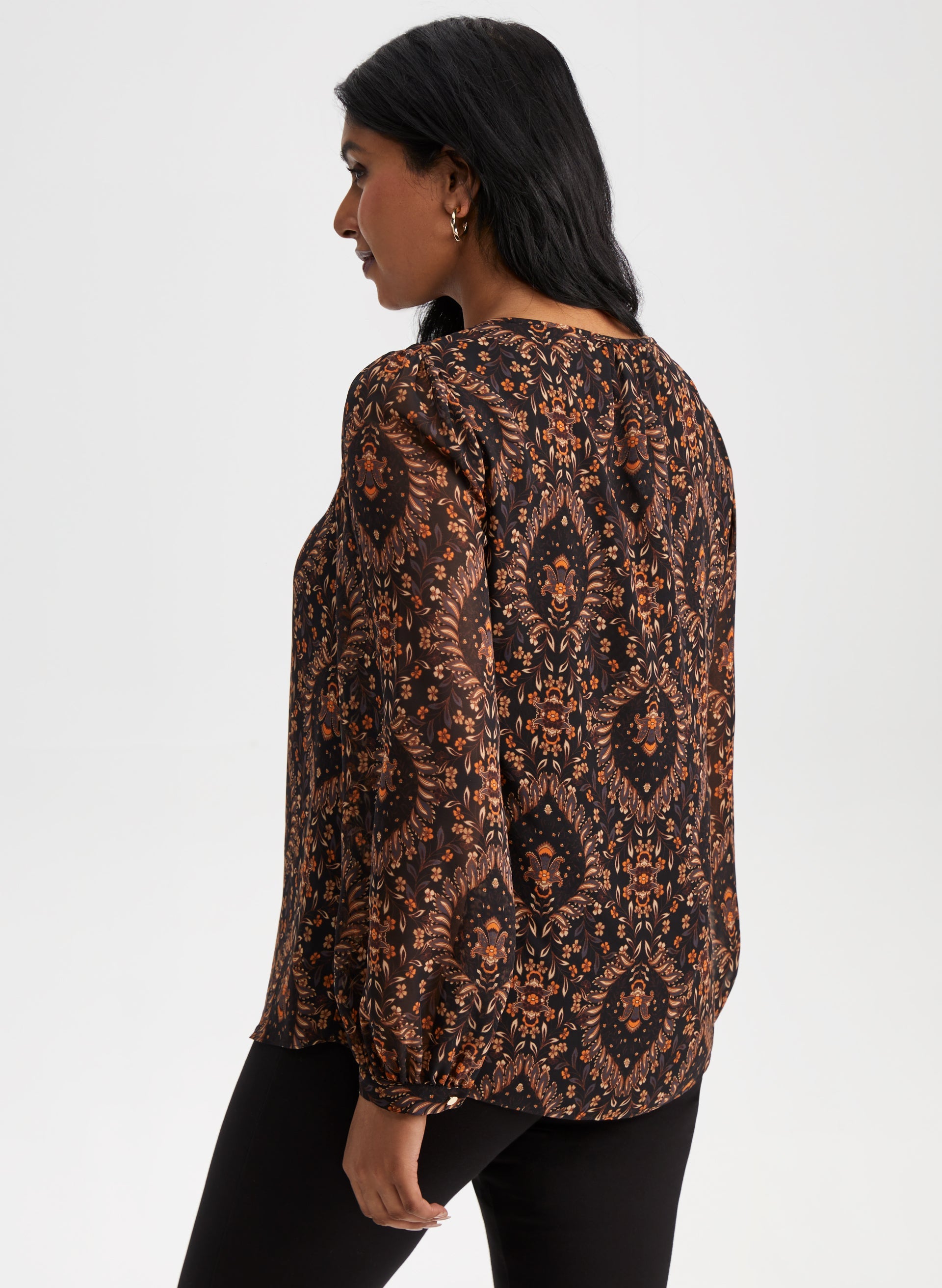 Floral Print Blouse for Women - Elegant Flowy Summer Tops with V-Neck & Short Sleeves - Perfect for Office, Date Night & Casual Outings