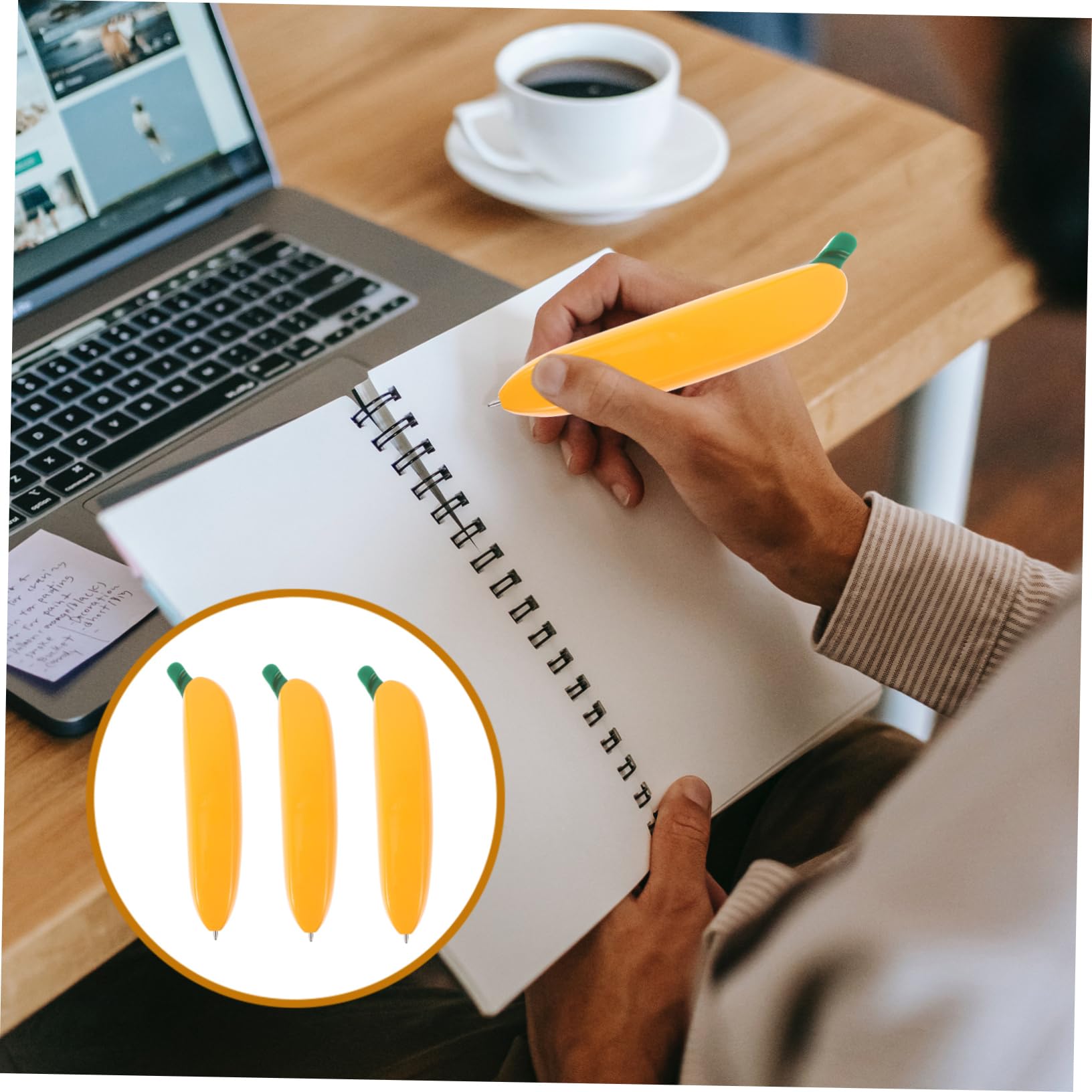 12pcs Banana Ballpoint Pens - Fun & Portable Writing Pens for Kids, Unique Household Office Supplies, Multi-Function Smooth Writing - Perfect for School, Home, Office & Gift Giving