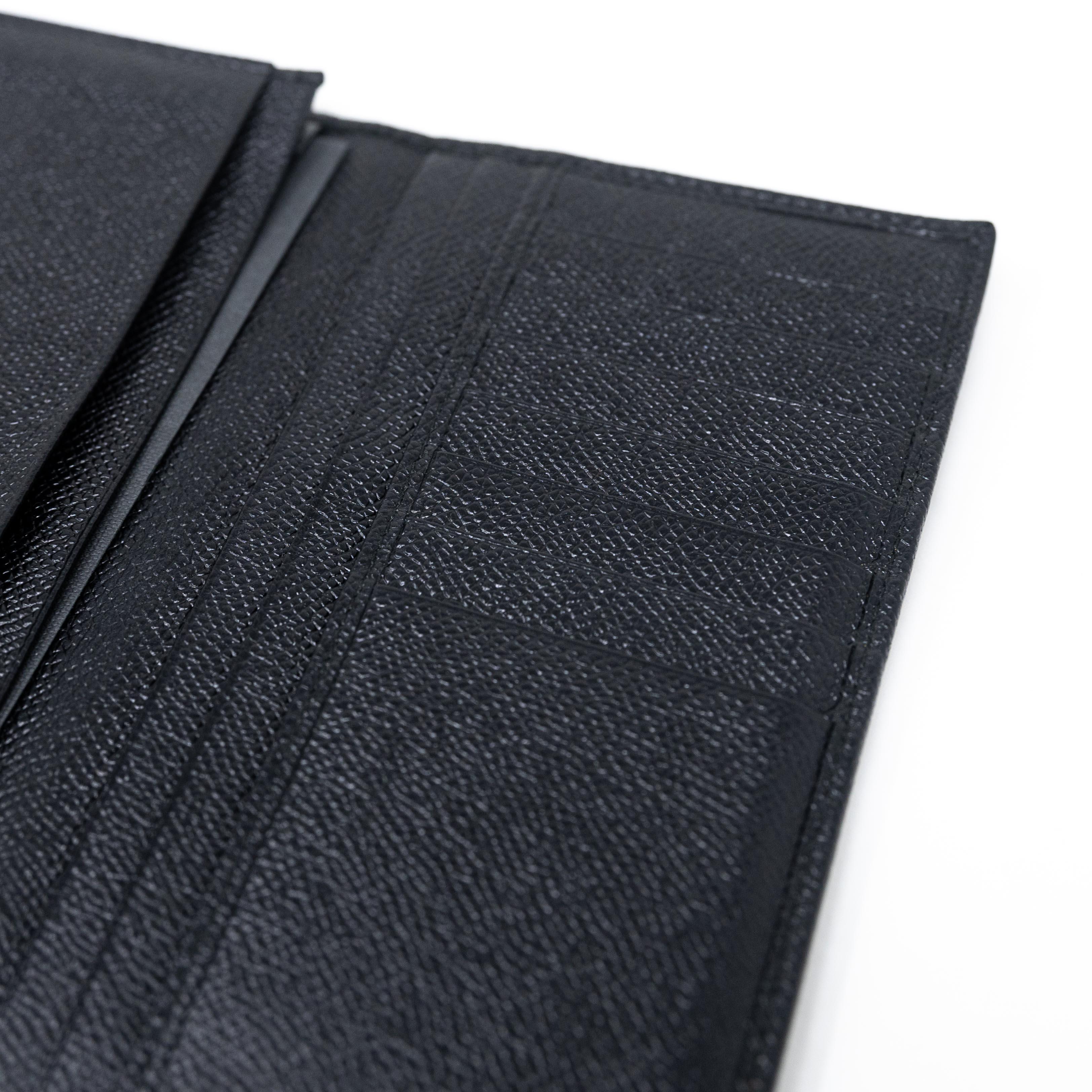Bvlgari Black Leather Long Wallet for Men - Luxury Designer Bifold Wallet with RFID Protection - Perfect for Business, Travel & Everyday Use