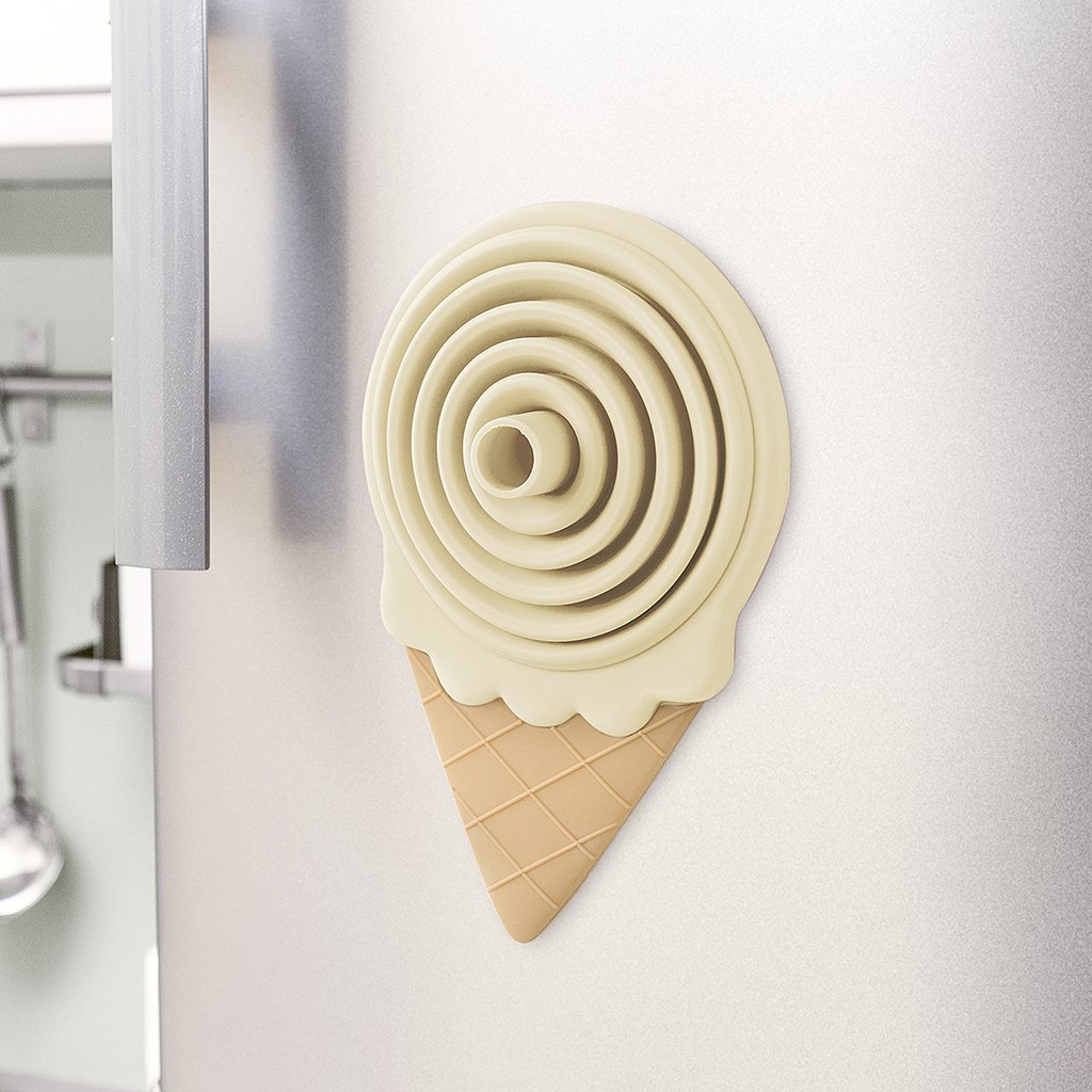 Magnetic Gelato Folding Funnel - Attaches to Refrigerator Door | Durable & Space-Saving Kitchen Tool for Ice Cream, Sauces & Liquid Transfer