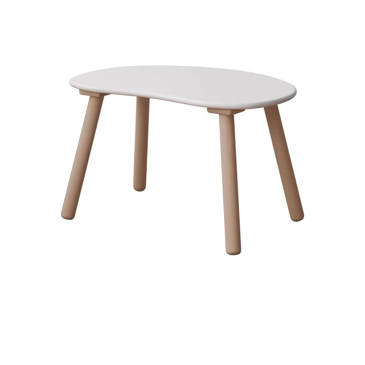 Handmade Birch Solid Wood Kids Study Desk - Ergonomic Peanut-Shaped Table for Children's Learning, Writing & Drawing - Perfect for Home, Classroom & Playroom