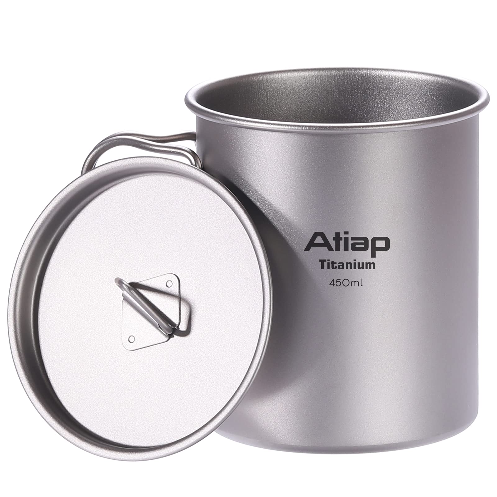 Titanium Camping Coffee Pot 450ML & 300ML - Lightweight Portable Mug with Foldable Handle & Lid - Perfect for Backpacking, Hiking, and Outdoor Adventures