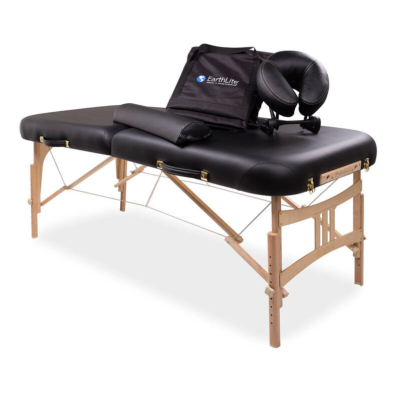 Earthlite Pro Endeavor Portable Massage Table Package - Lightweight & Durable Black Massage Bed for Professional & Home Use - Perfect for Therapists, Spas & Relaxation