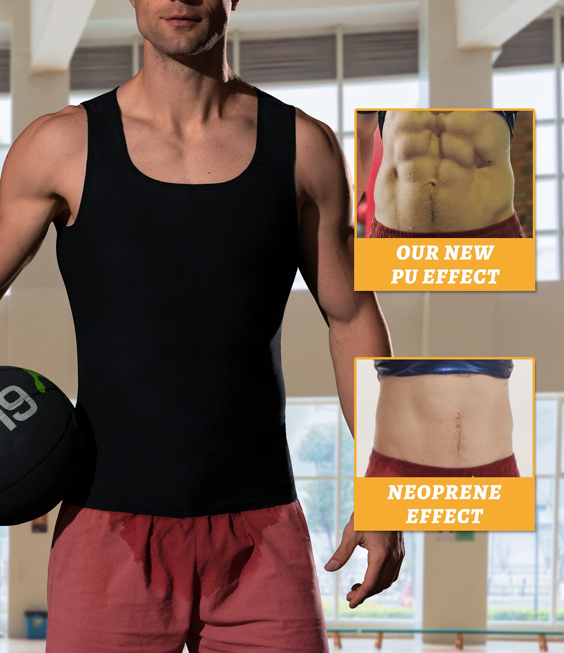 MOLLDAN Men's Sauna Vest Sweat Tank Top - Waist Trainer Workout Shirt for Weight Loss & Fitness | Gym, Running, Home Exercise