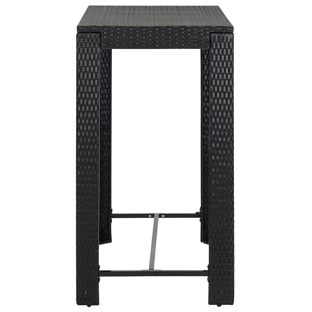 Premium Black Poly Rattan Outdoor Bar Table 39.4