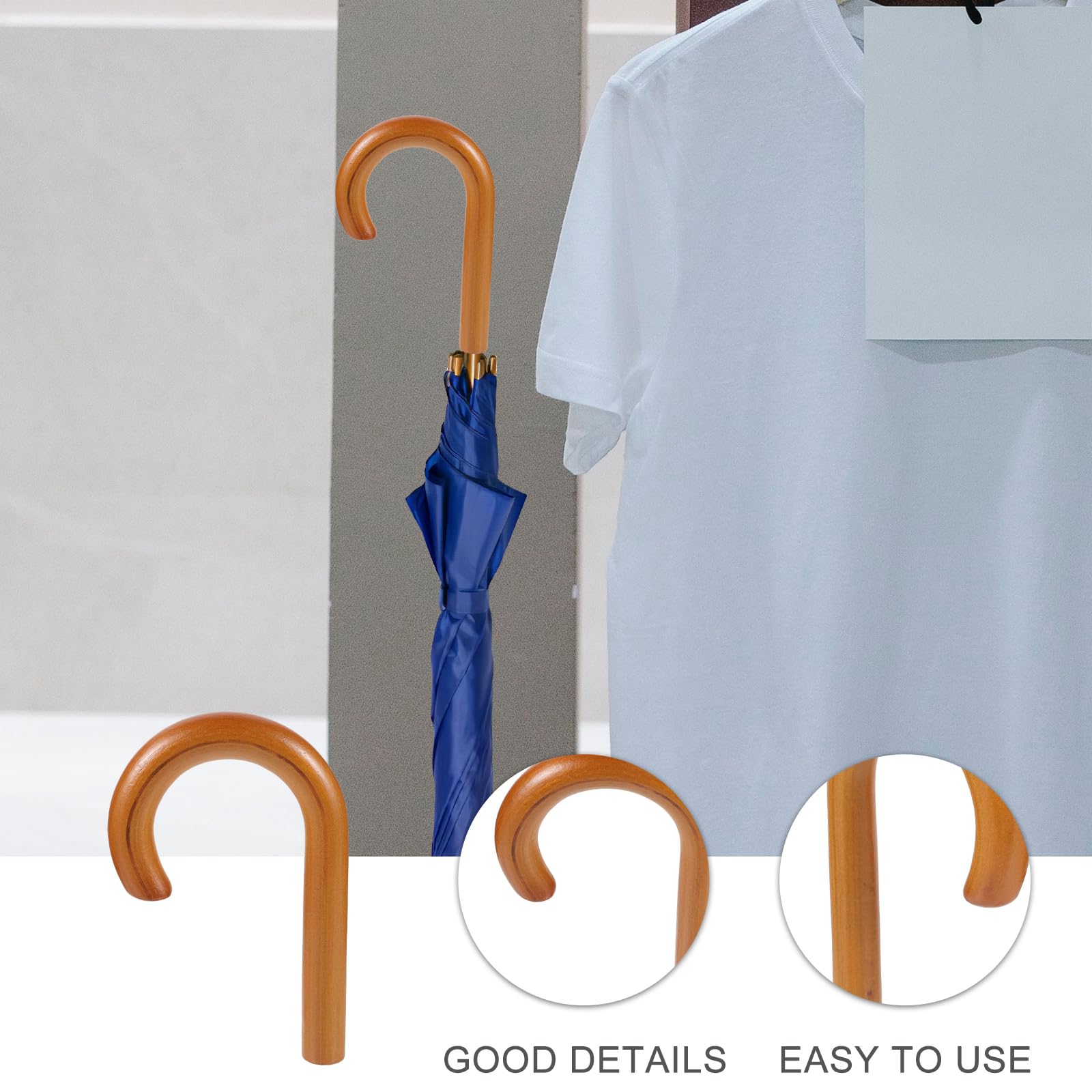 Sturdy Replacement Umbrella Handle Grip for Folding Travel Umbrellas - Durable Rain & UV Protection Compact Handle - Perfect for Commuting, Hiking, and Outdoor Activities