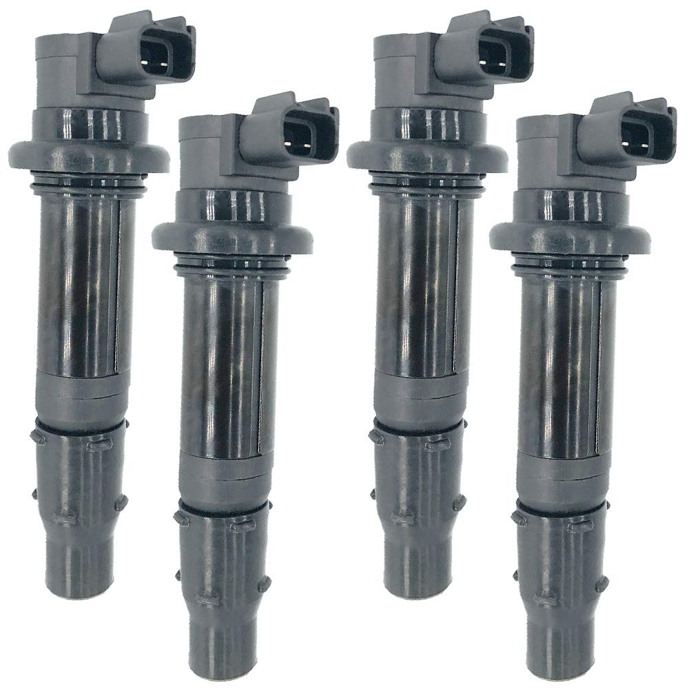 High Performance Motorcycle Ignition Coil Compatible with Yamaha FX FZ1 Nytro RS RX SR Viper 1000 L/X/M/STX YZF R1 R6 WR250 (1999-2017 Models) - Direct Replacement for F6T568 (4-Pack) - Perfect for Off-Road, Street Racing & Motorcycle Maintenance